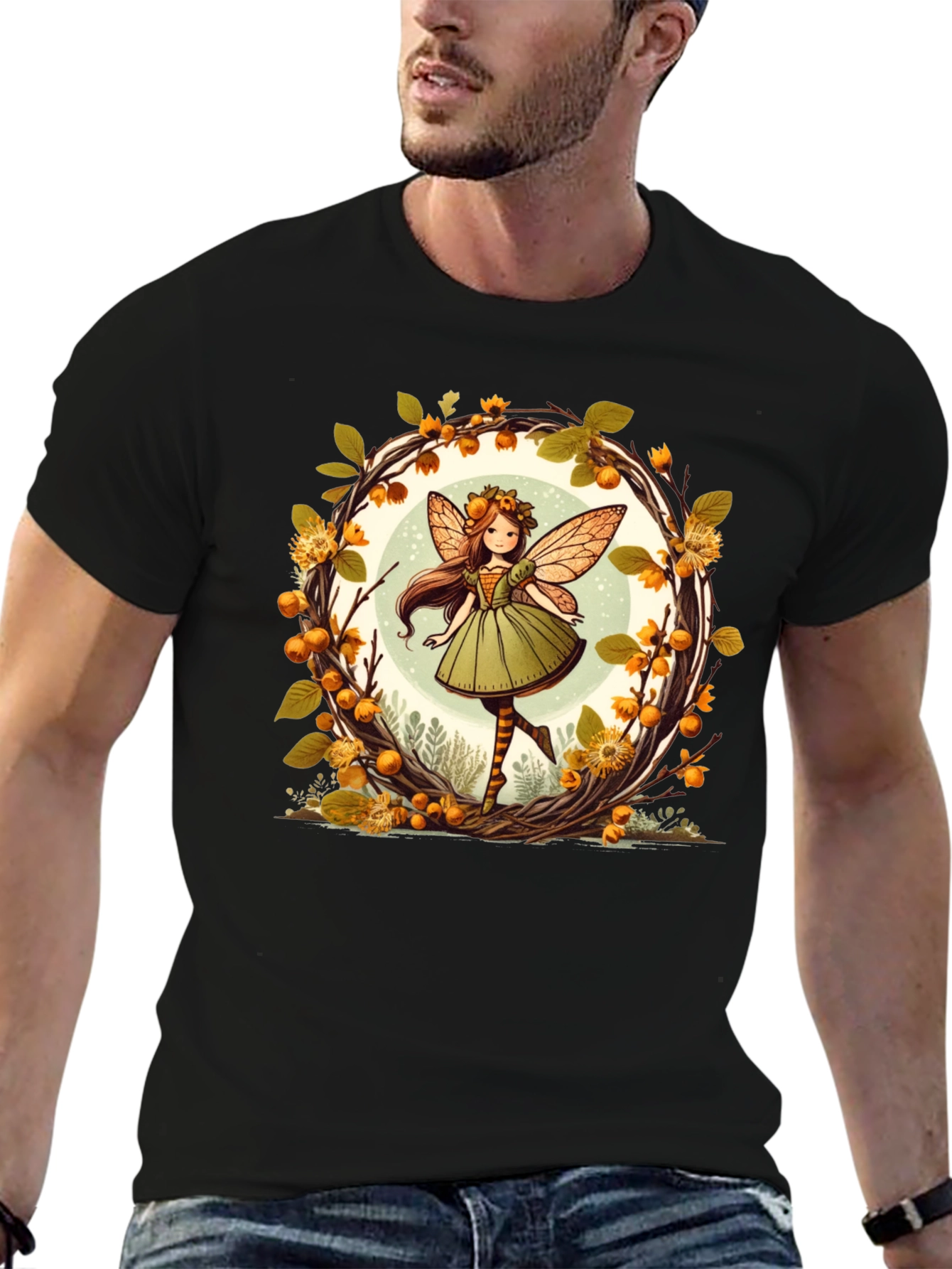 Autumn Fairy Graphic Tee - Whimsical Fall T-Shirt