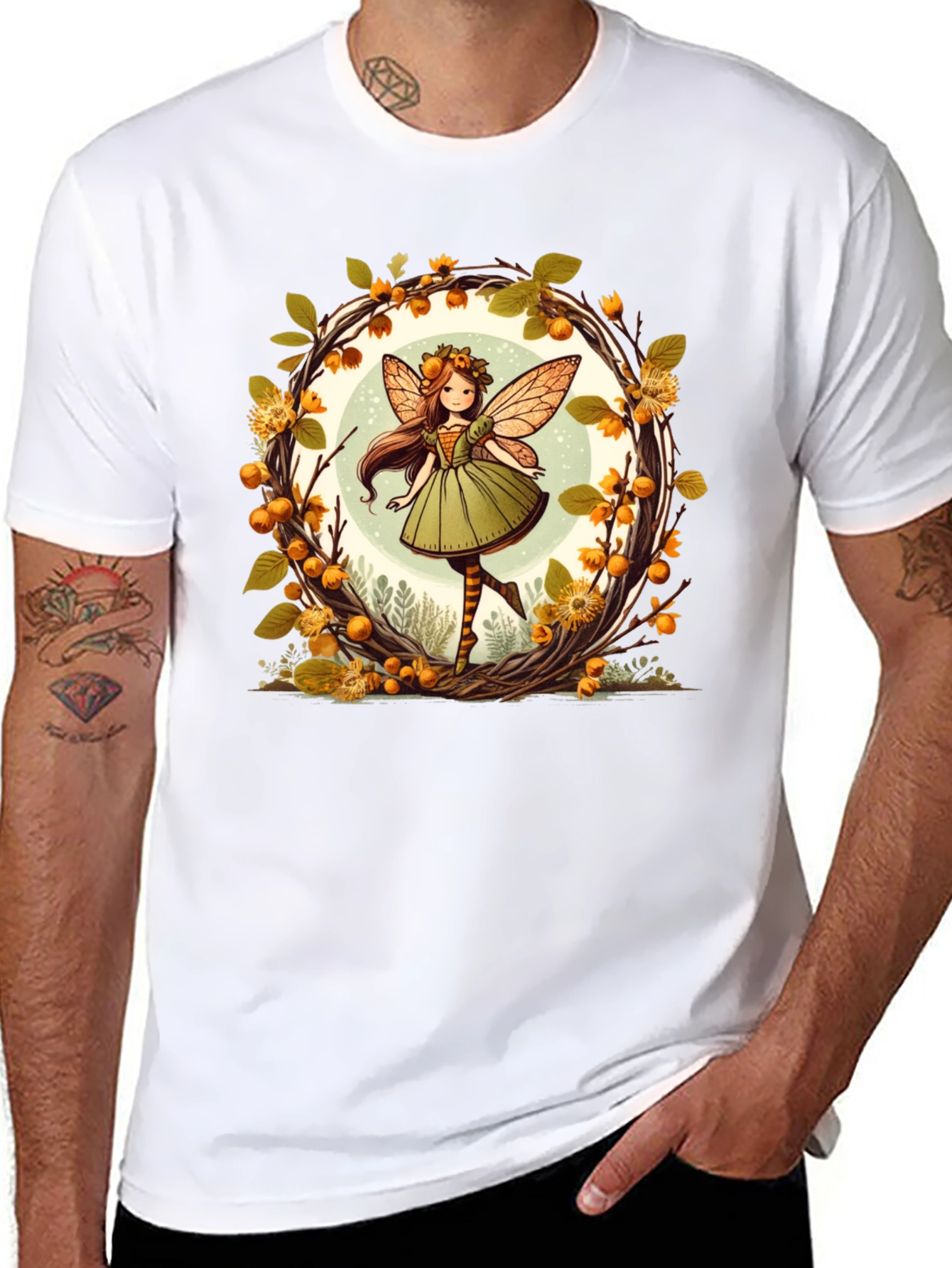 Autumn Fairy Graphic Tee - Whimsical Fall T-Shirt