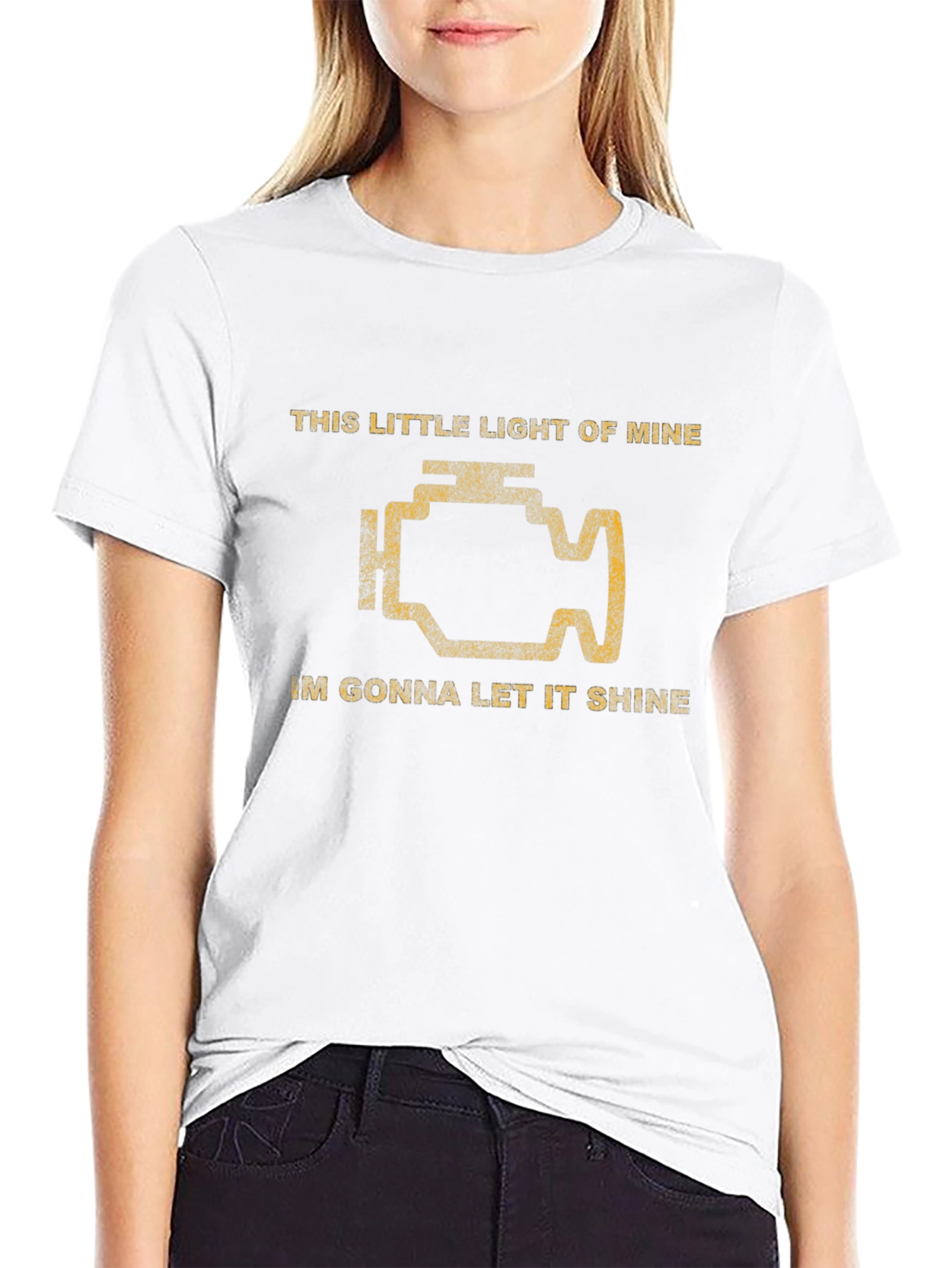 Check Engine Light T-Shirt - Funny Car Mechanic Tee