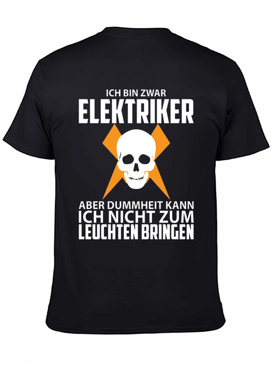 Electrician Skull Humor Graphic Tee