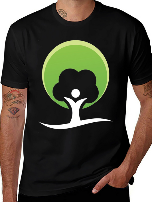 Eco-Friendly Tree Graphic T-Shirt - Black