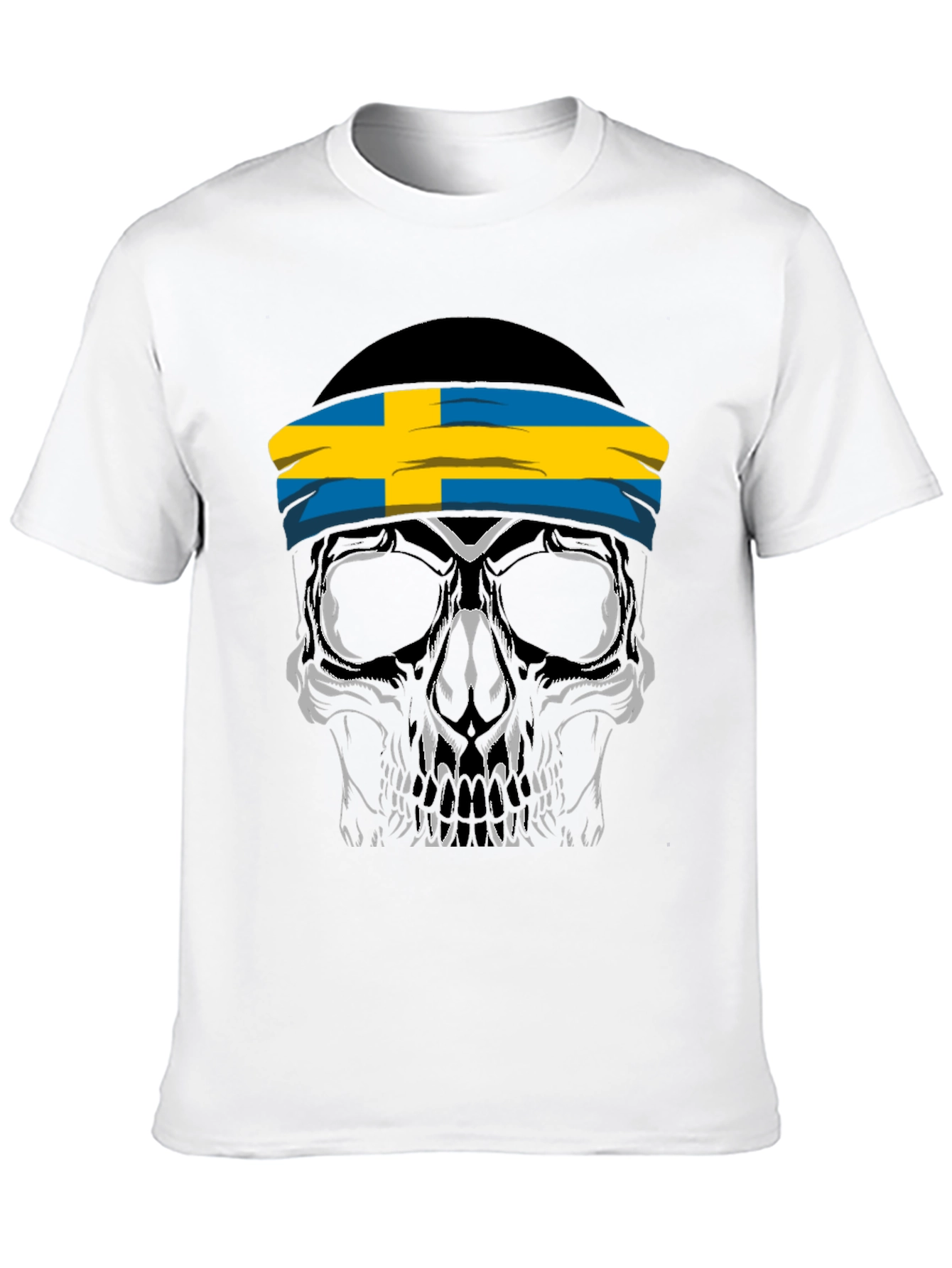 Skull Sweden Flag Headband Black T-Shirt