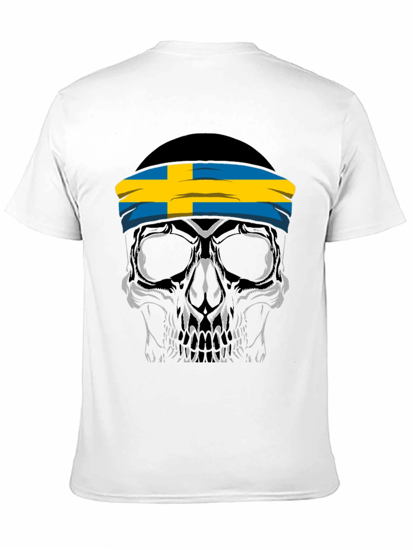 Skull Sweden Flag Headband Black T-Shirt