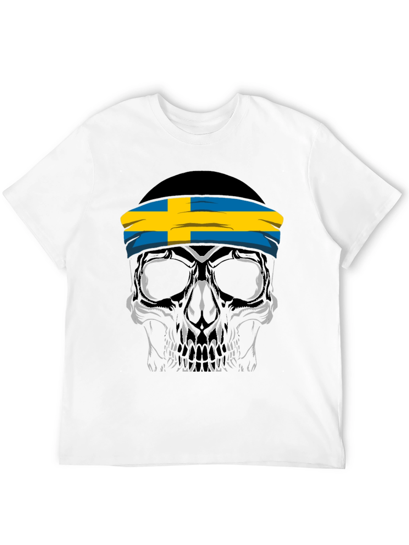 Skull Sweden Flag Headband Black T-Shirt