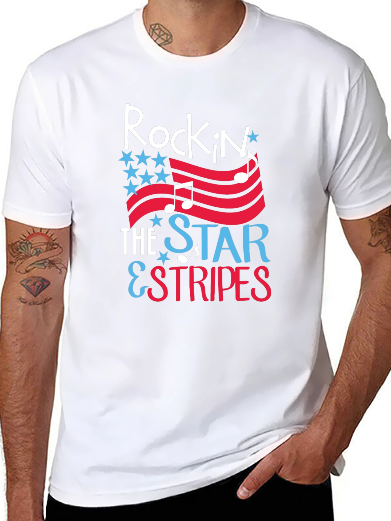Rockin the Star & Stripes Patriotic T-Shirt