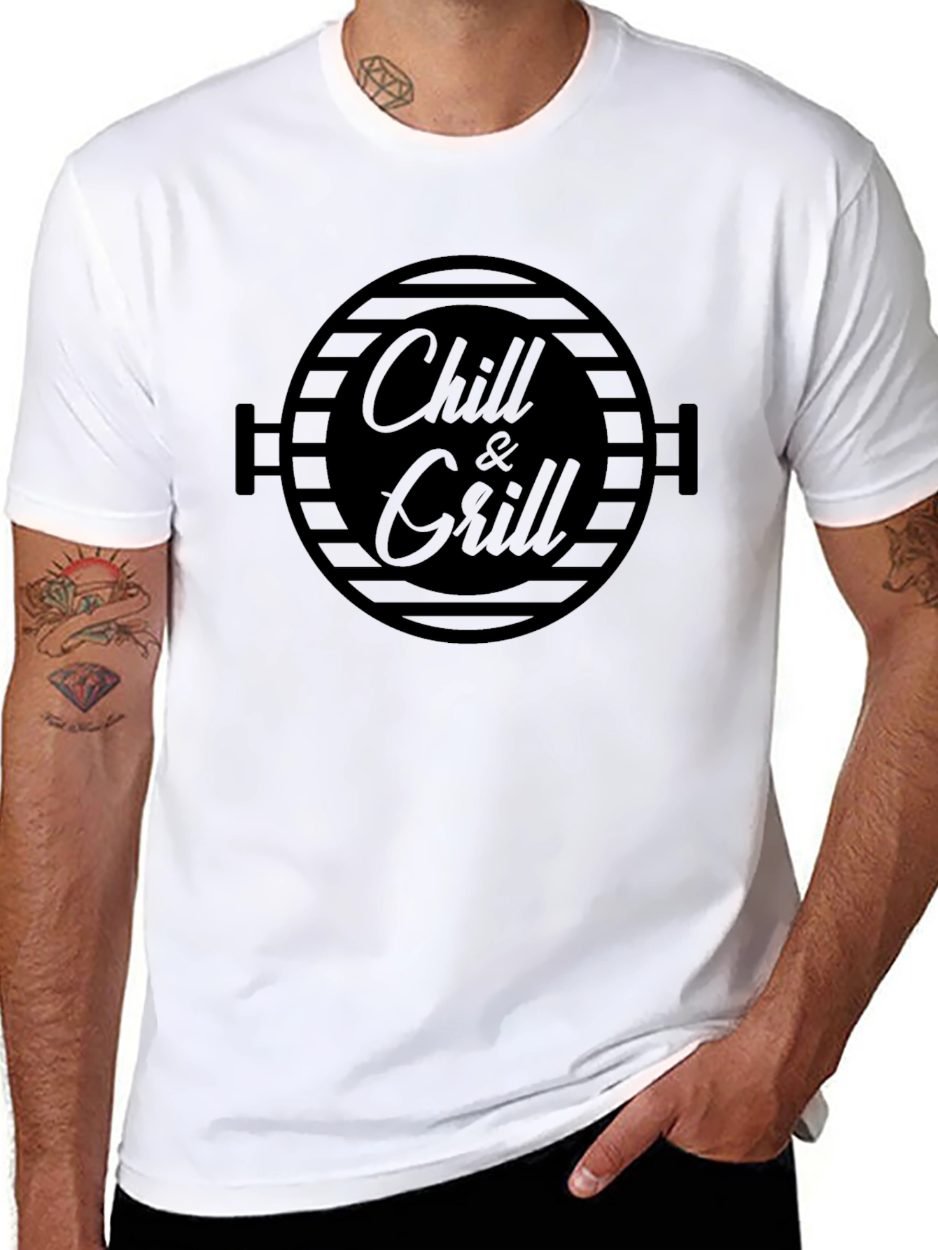 Chill & Grill Black Graphic Tee