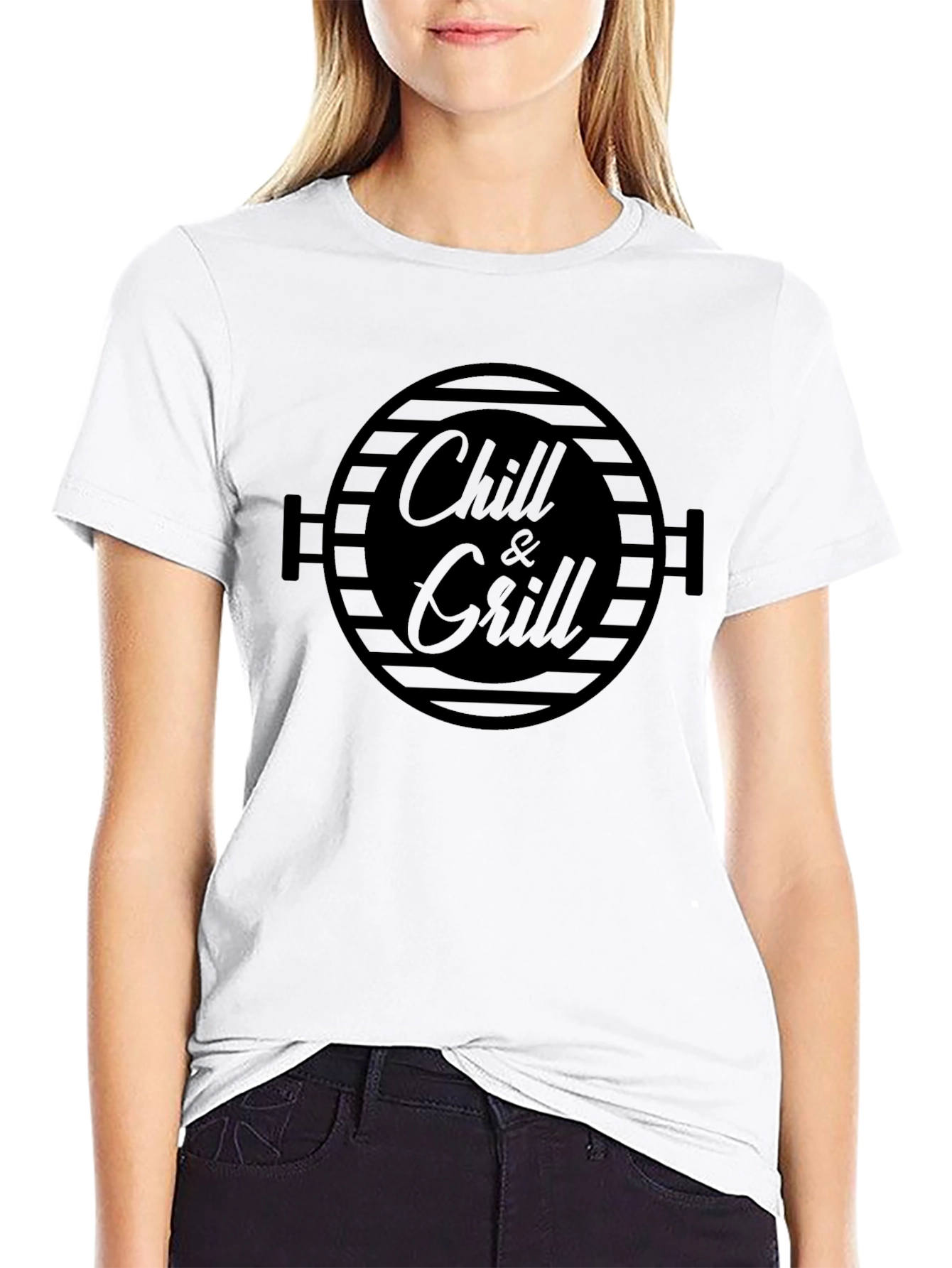 Chill & Grill Black Graphic Tee