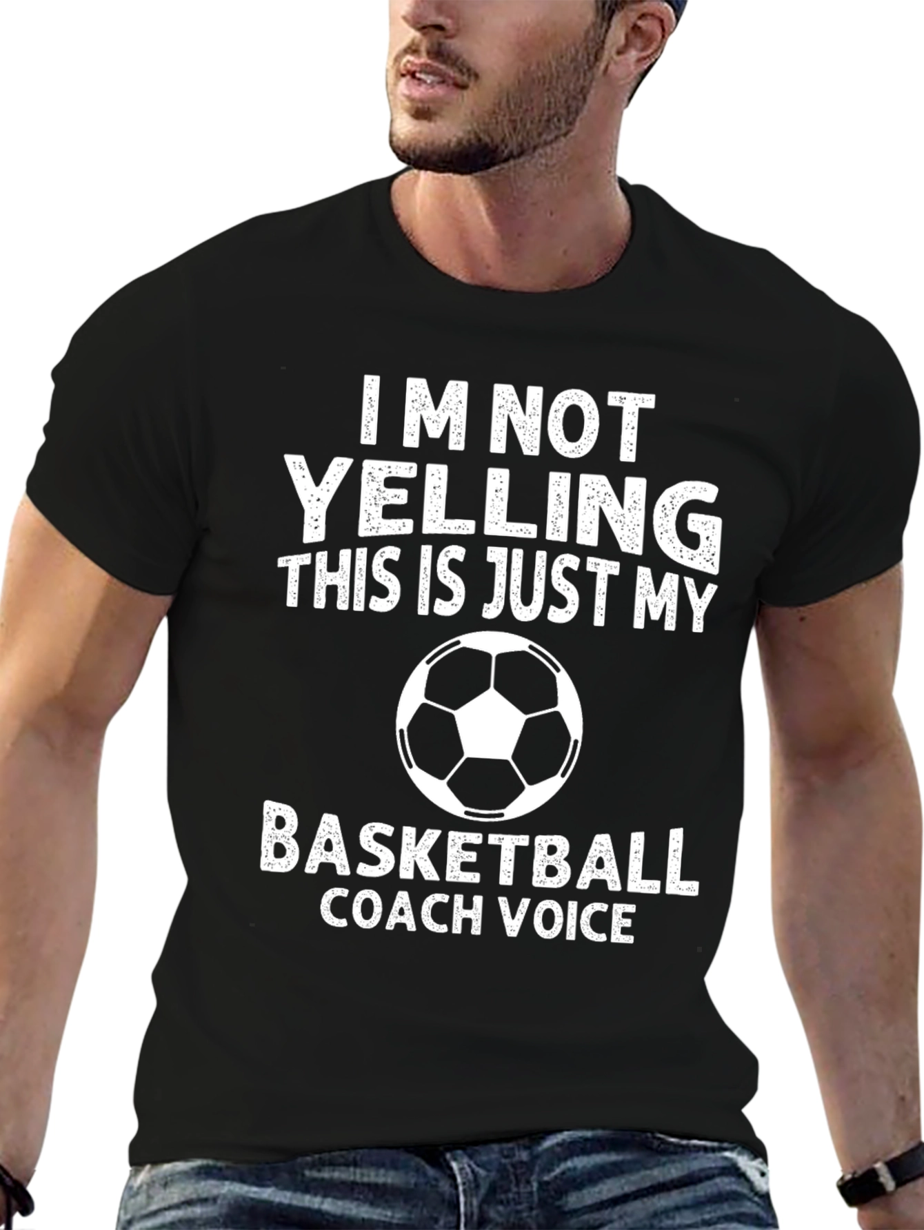 Basketball Coach Voice T-Shirt Funny Soccer Ball Tee