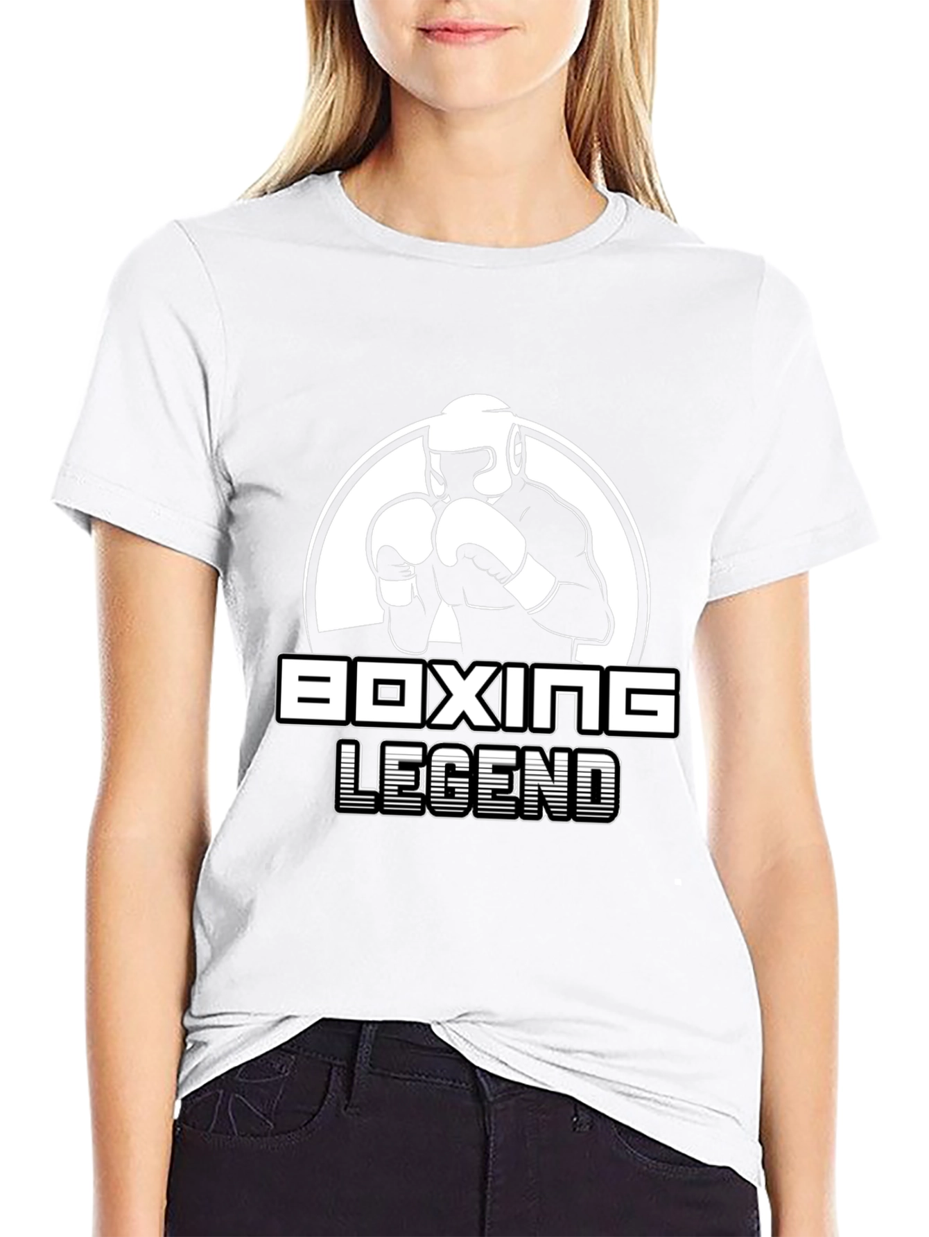 Boxing Legend Graphic Tee - Black Cotton T-Shirt