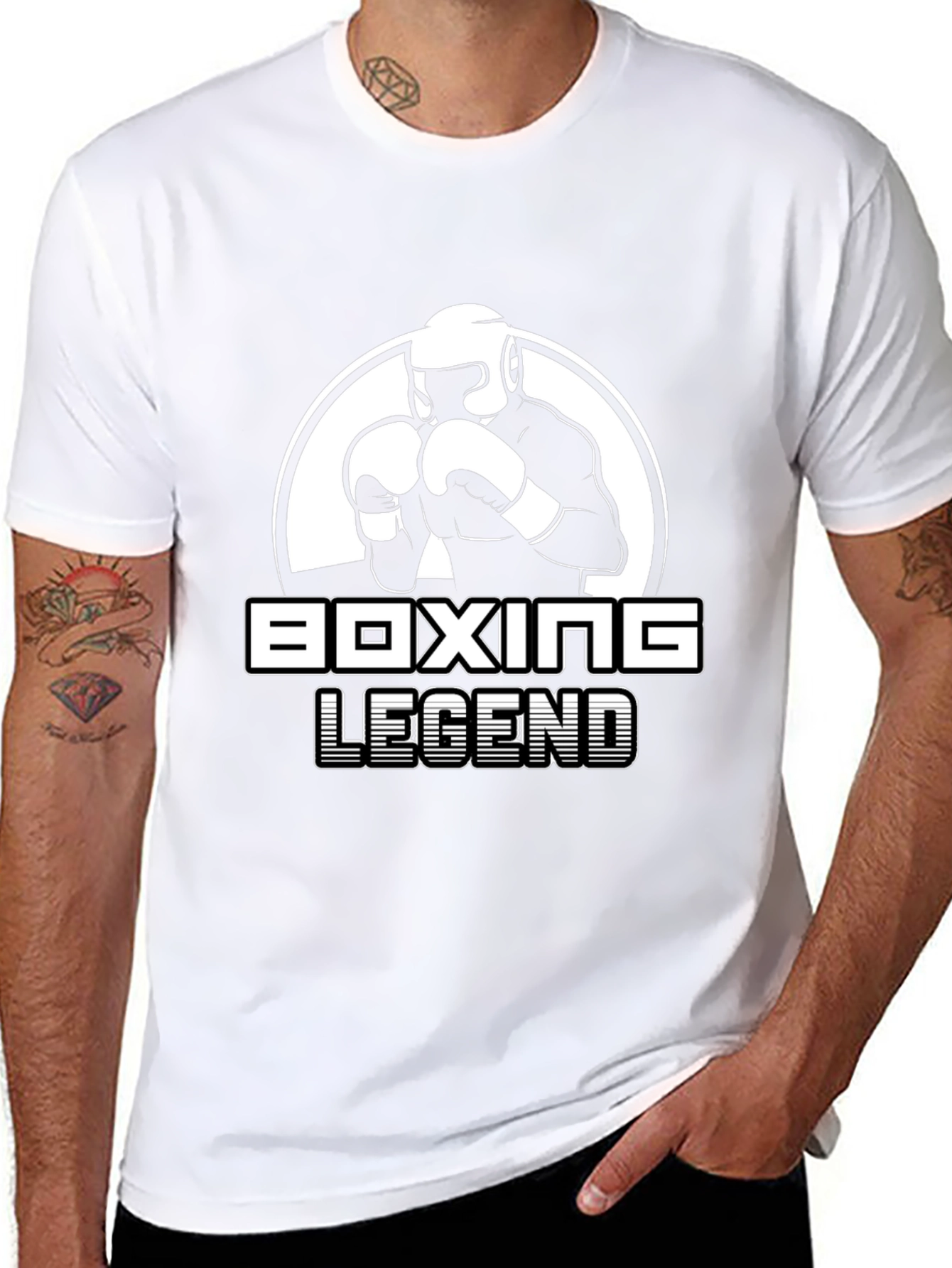Boxing Legend Graphic Tee - Black Cotton T-Shirt