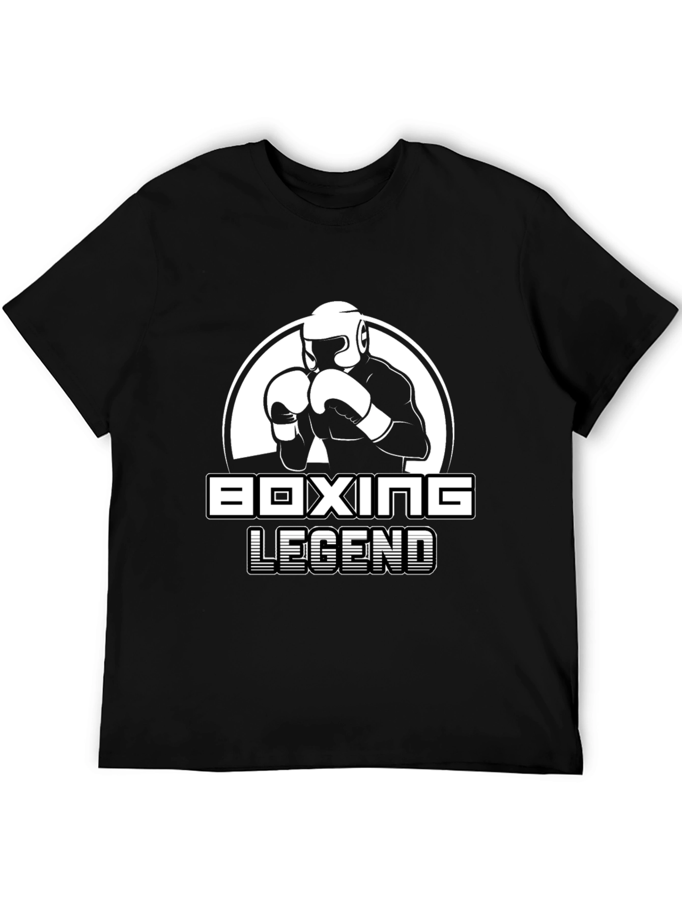 Boxing Legend Graphic Tee - Black Cotton T-Shirt