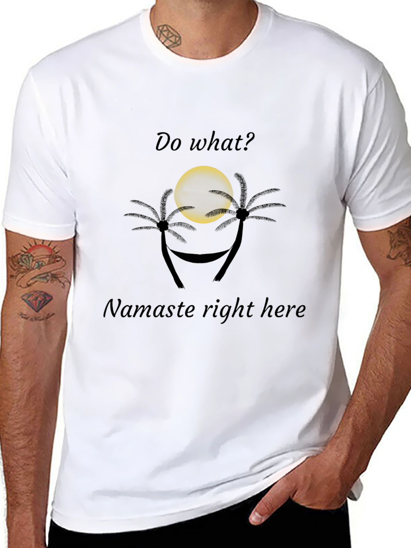 Namaste Right Here Graphic Tee - Relaxed Fit