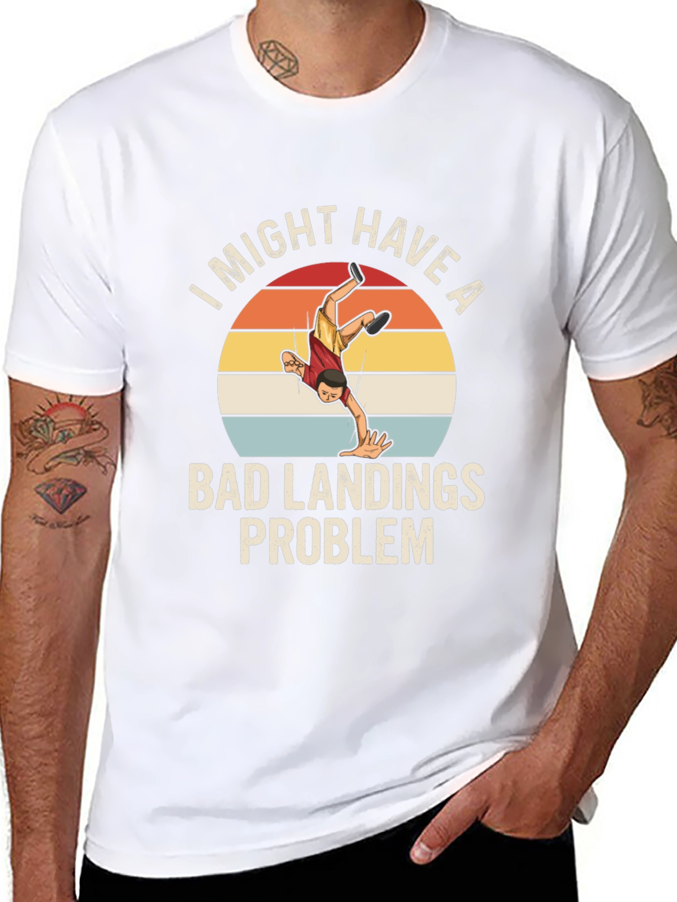 Bad Landings Problem Funny Graphic T-Shirt