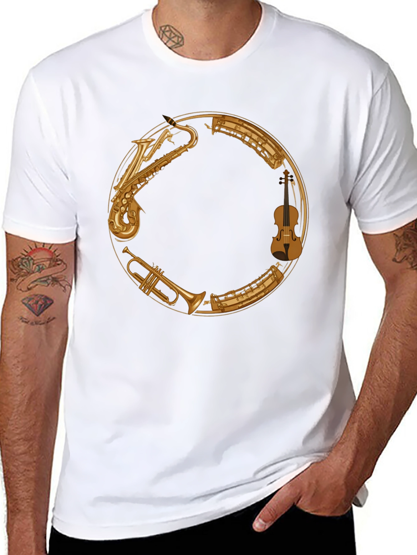 Musical Instrument Circle Graphic T-Shirt