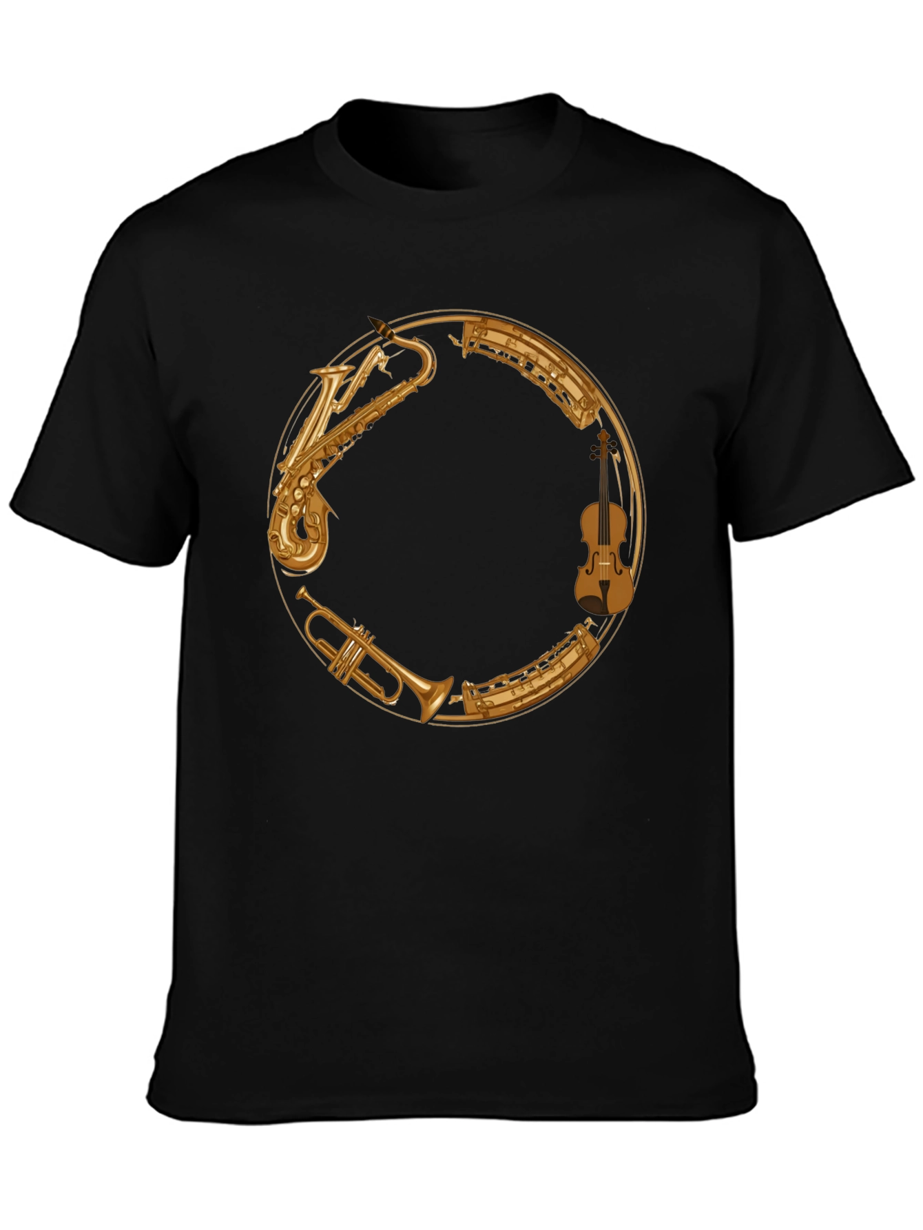 Musical Instrument Circle Graphic T-Shirt