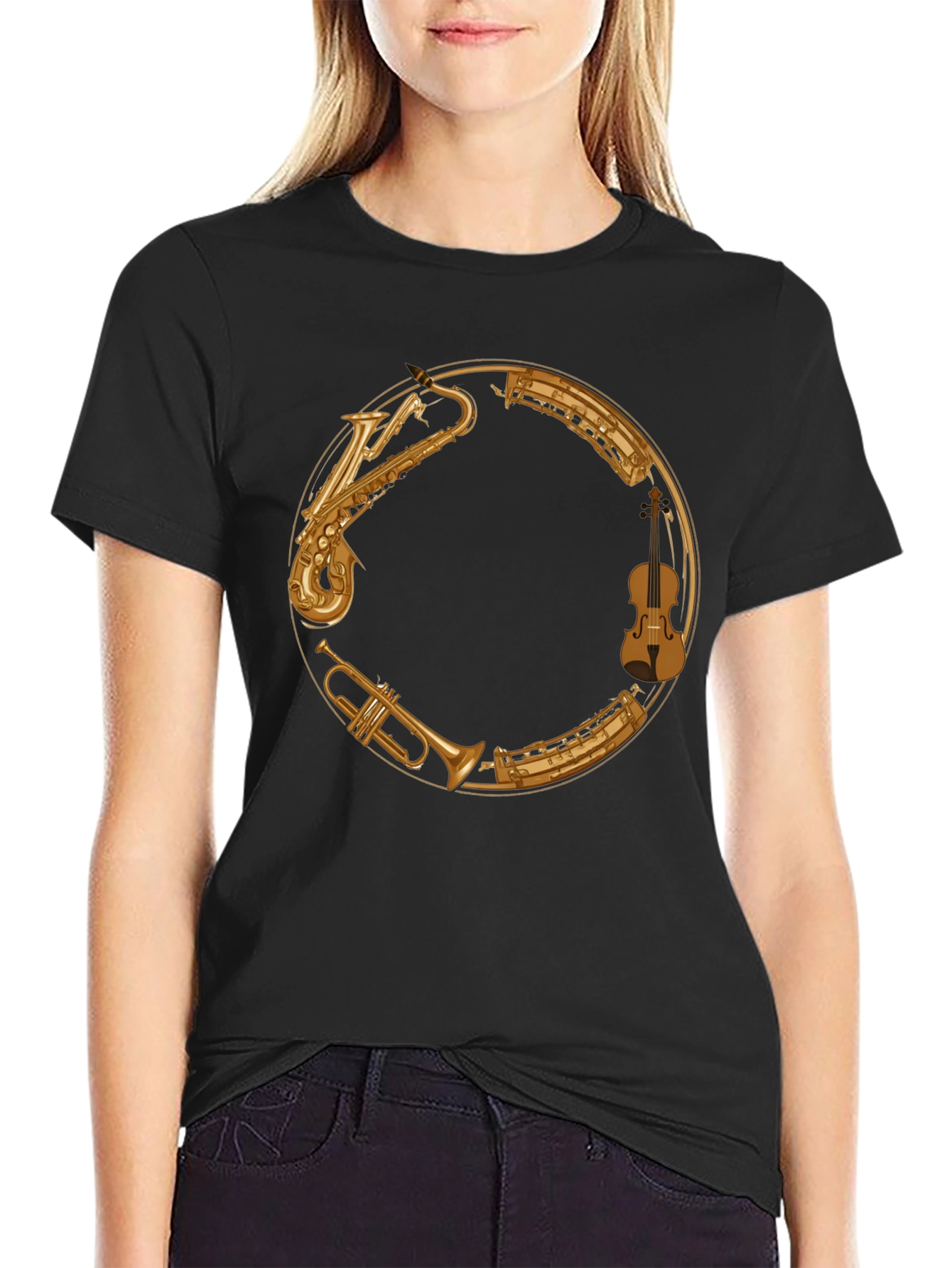 Musical Instrument Circle Graphic T-Shirt