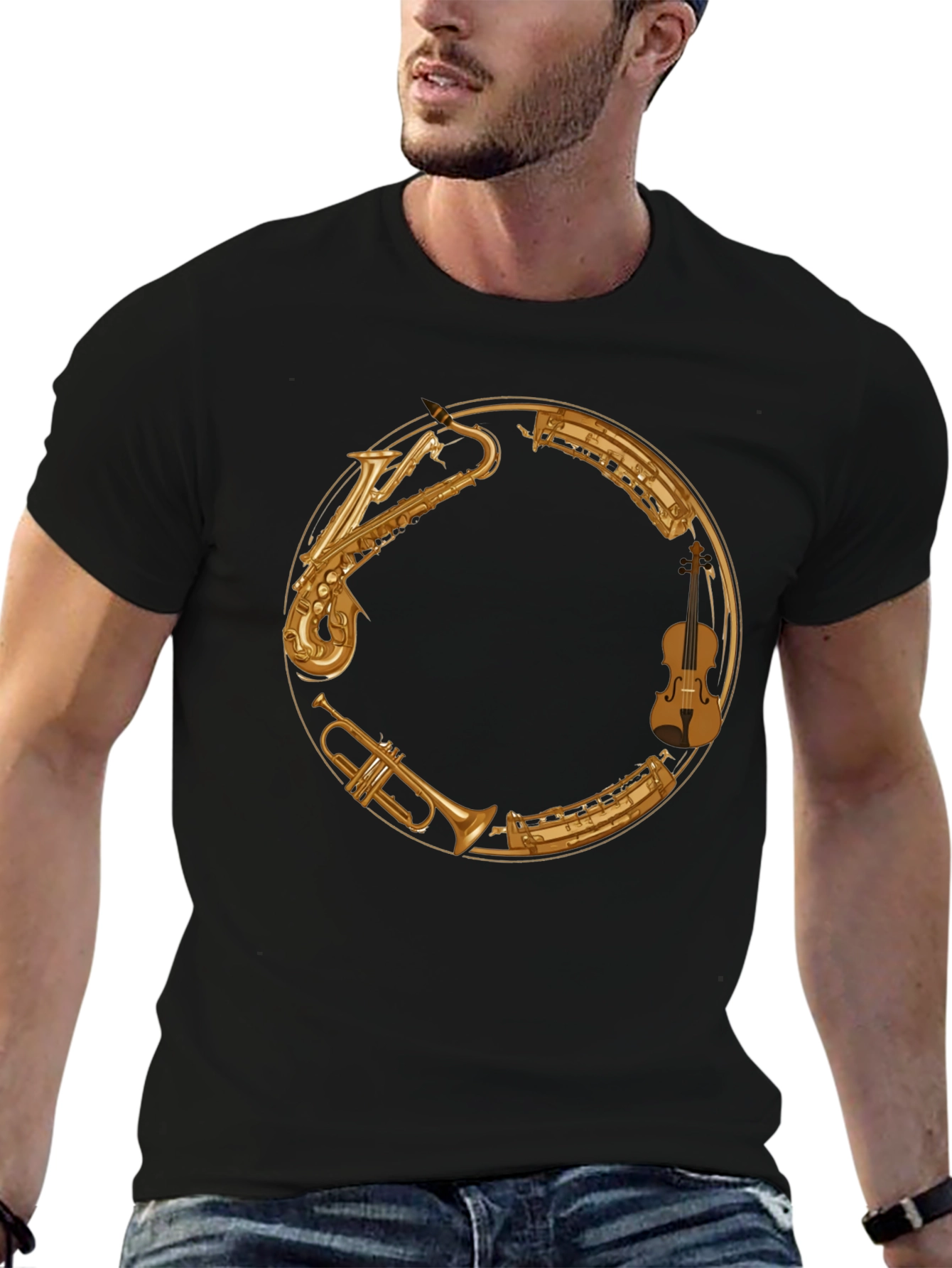Musical Instrument Circle Graphic T-Shirt