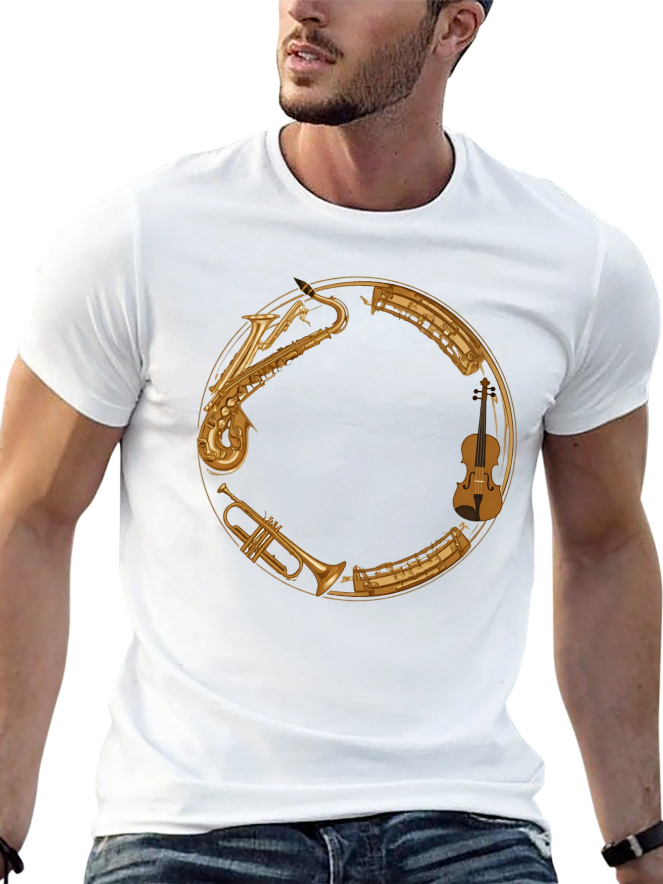 Musical Instrument Circle Graphic T-Shirt