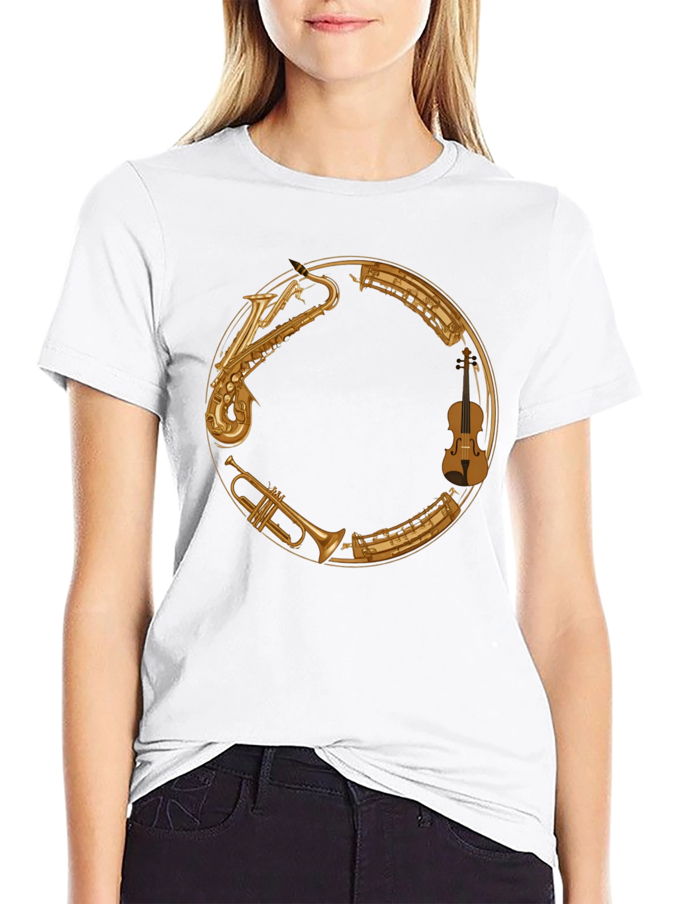Musical Instrument Circle Graphic T-Shirt