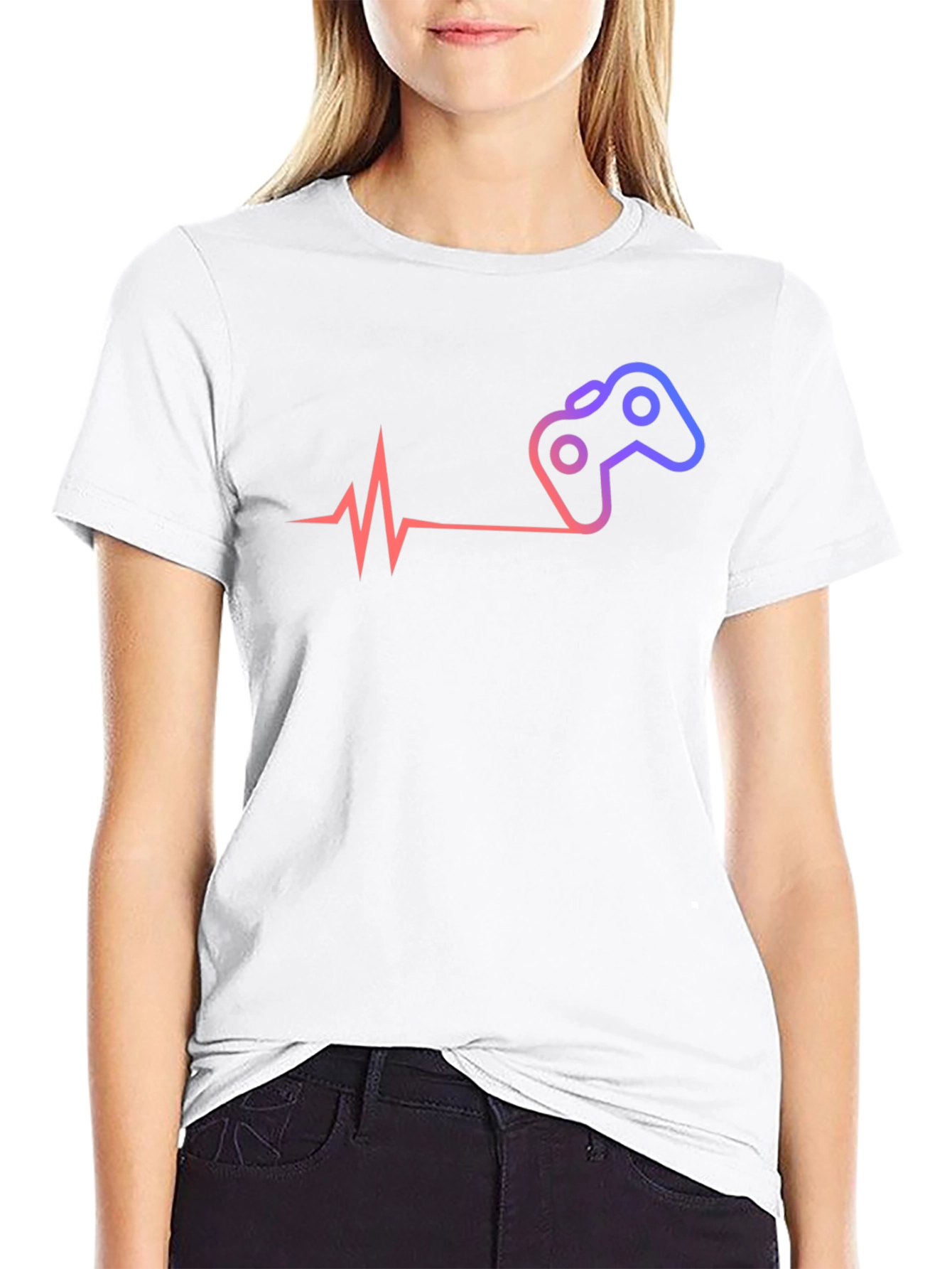 Gamer Heartbeat T-Shirt - Black Cotton Tee