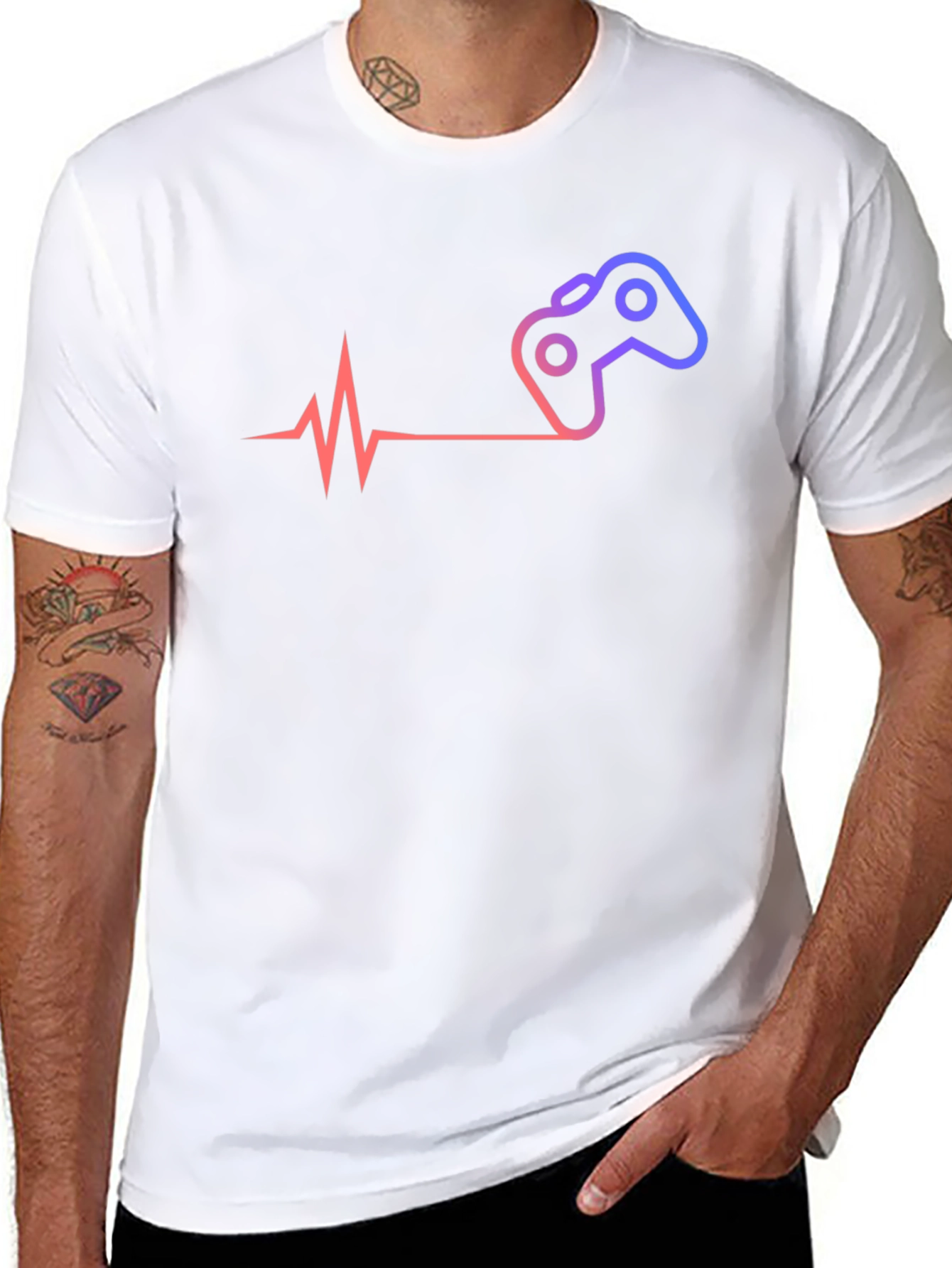 Gamer Heartbeat T-Shirt - Black Cotton Tee