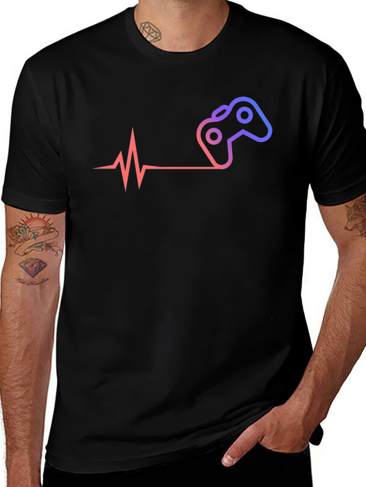Gamer Heartbeat T-Shirt - Black Cotton Tee