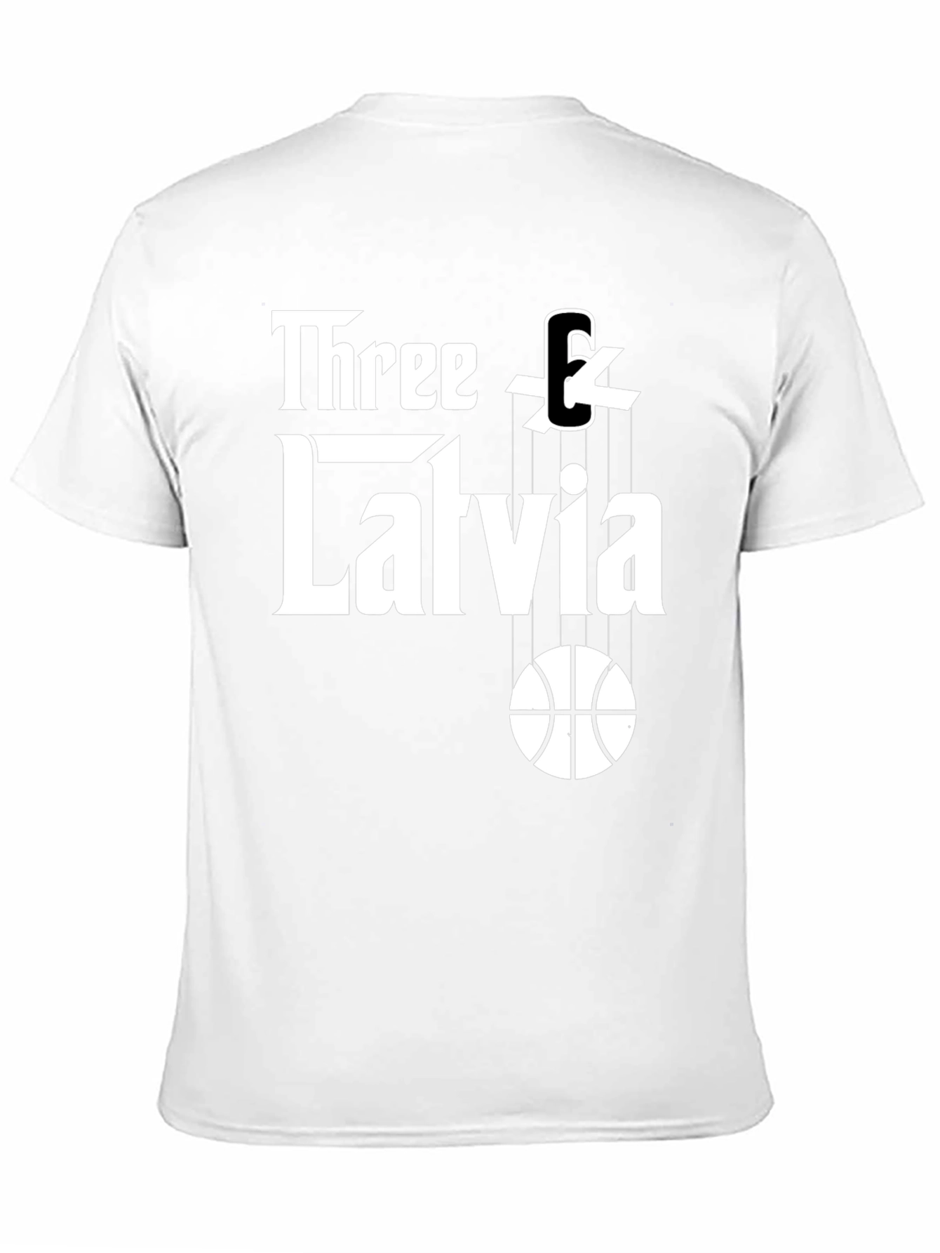 Three & Latvia Basketball Godfather-Style T-Shirt