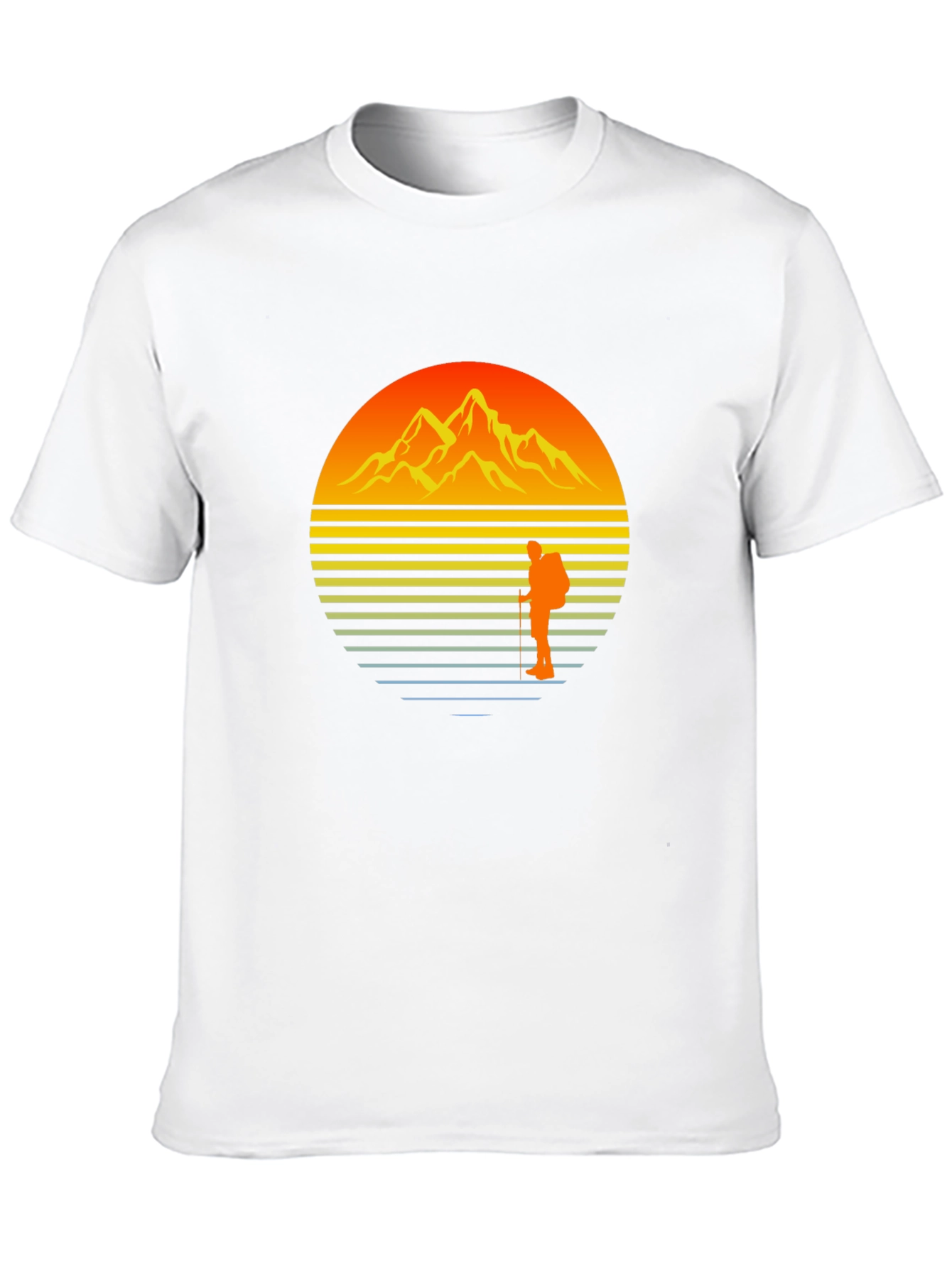Sunset Mountain Hiker Graphic Tee - Black