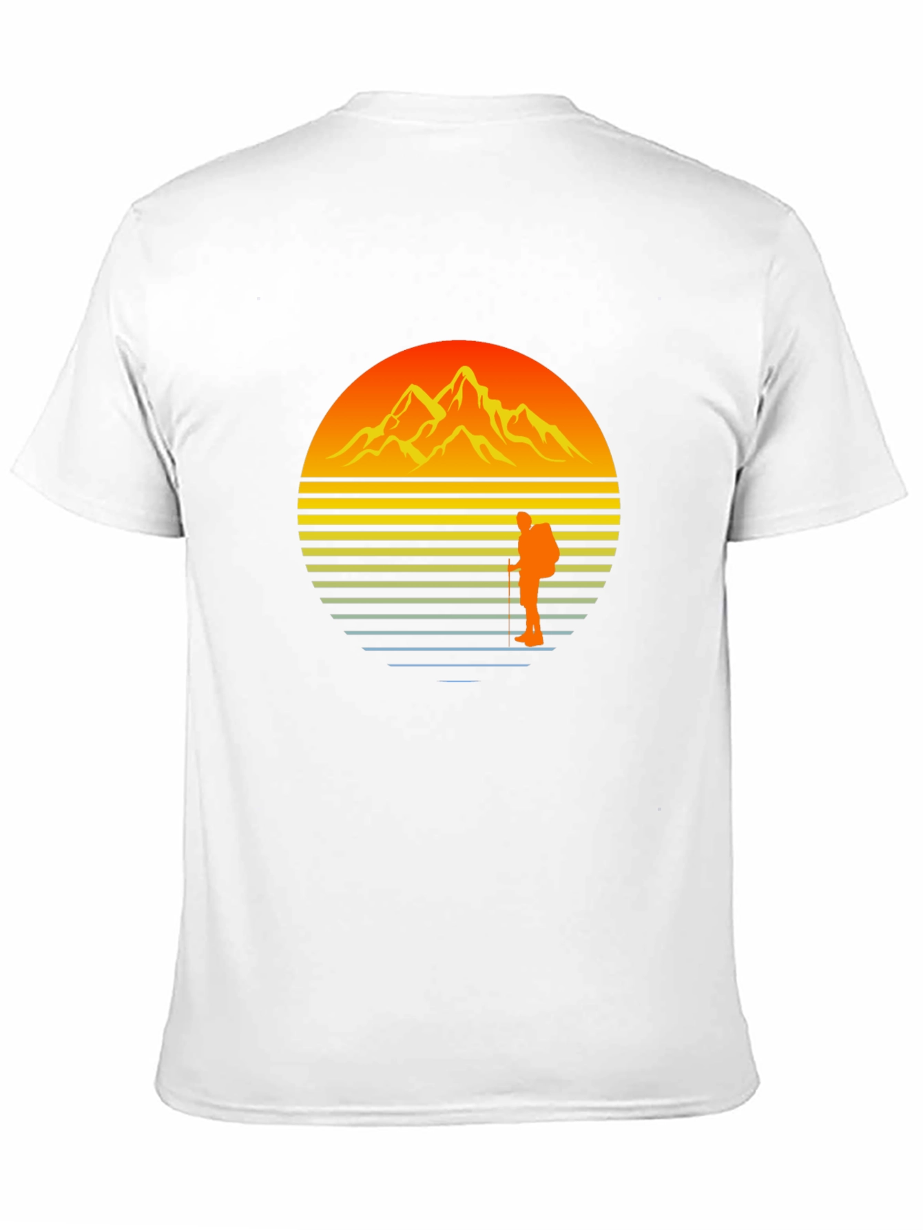 Sunset Mountain Hiker Graphic Tee - Black