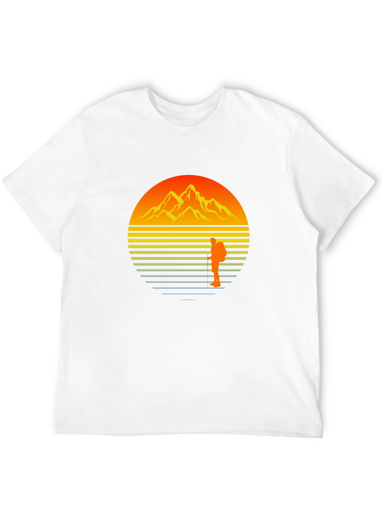 Sunset Mountain Hiker Graphic Tee - Black