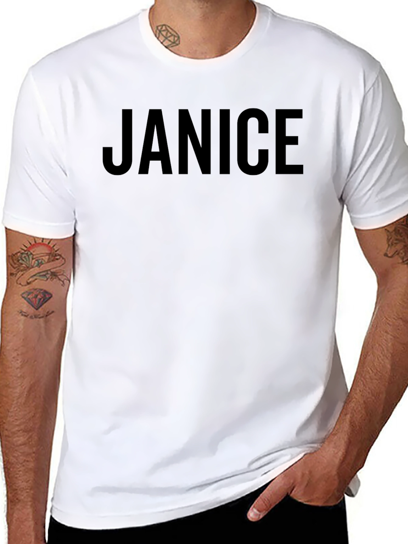 Janice Personalized Black Cotton Tee