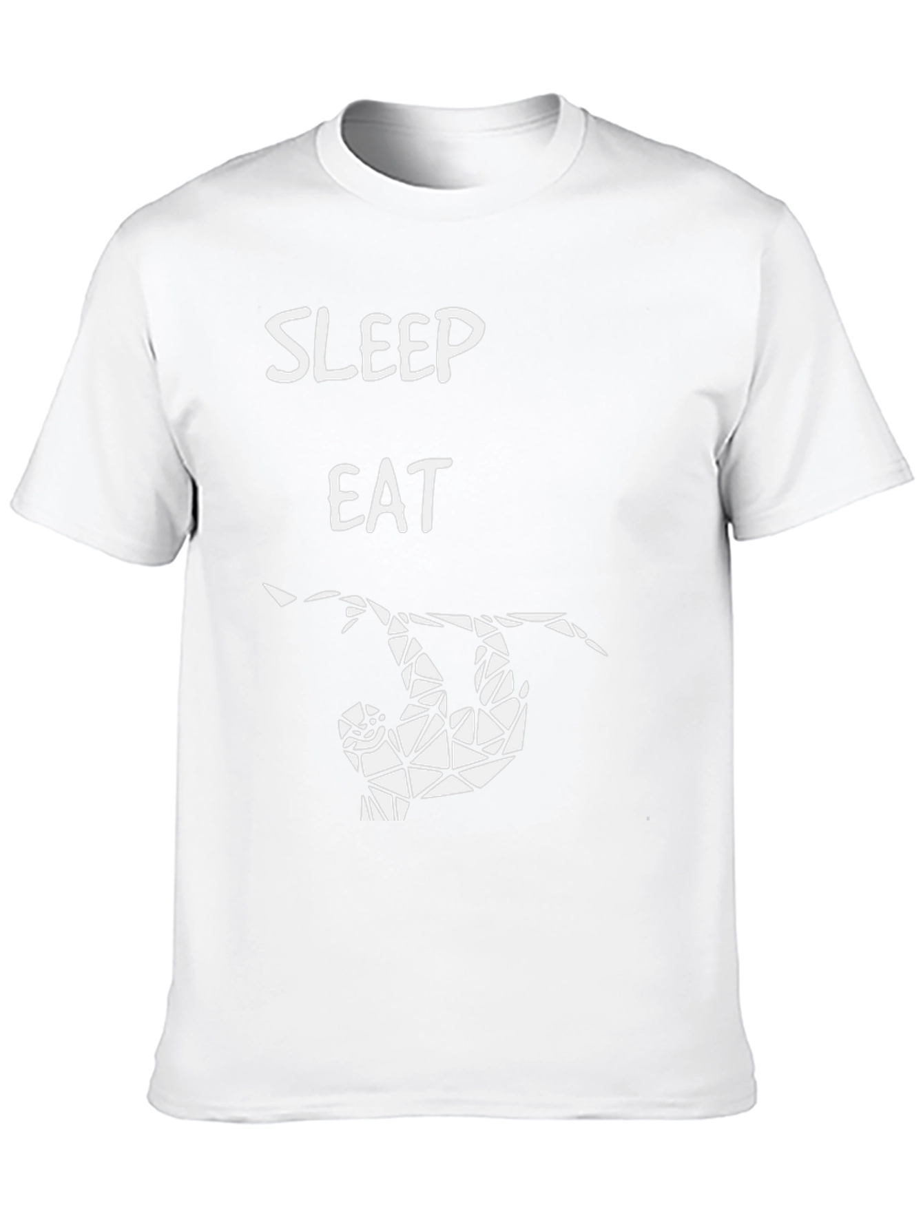 Sleep Eat Sloth T-Shirt - Geometric Design Casual Style