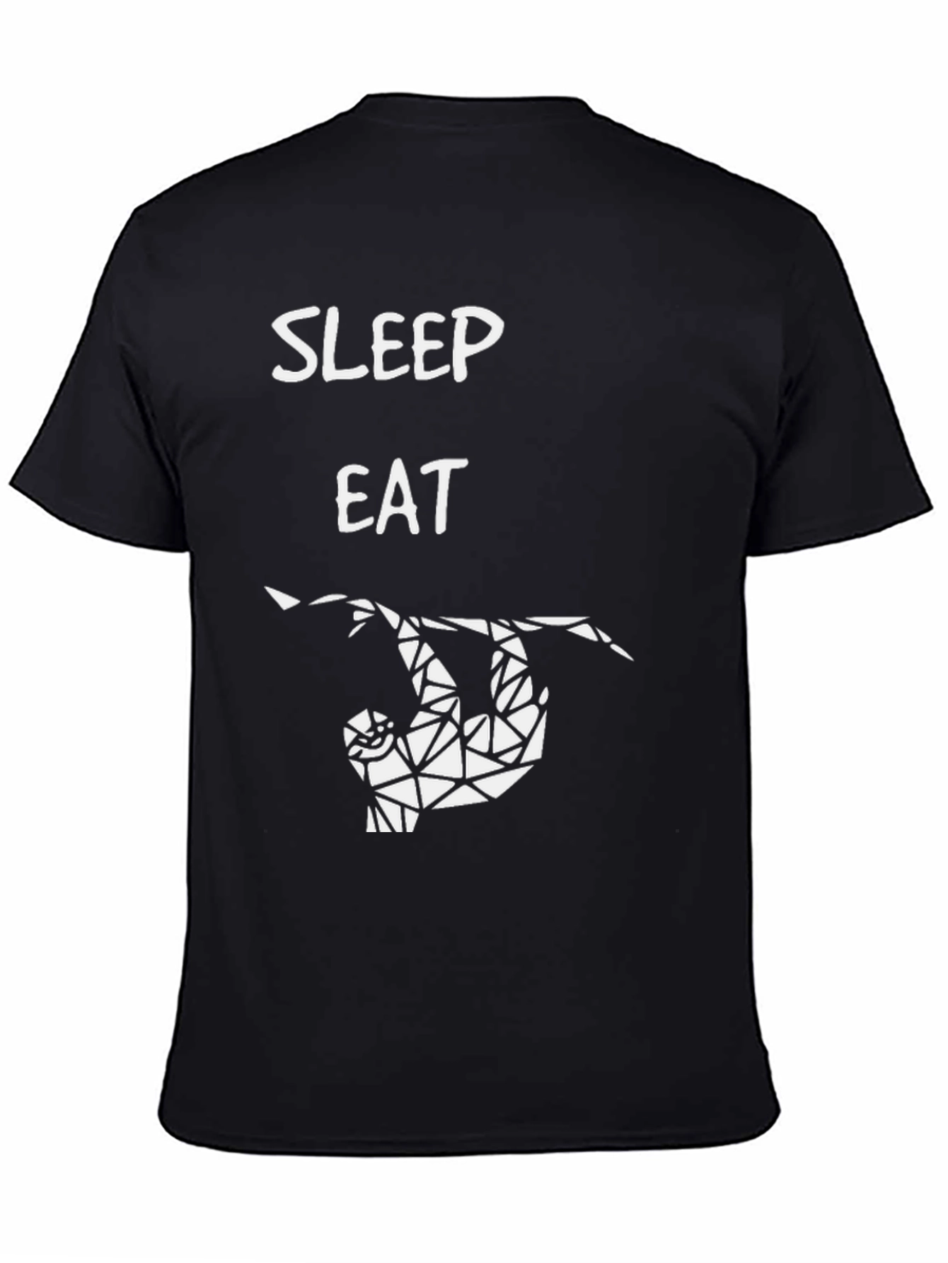 Sleep Eat Sloth T-Shirt - Geometric Design Casual Style