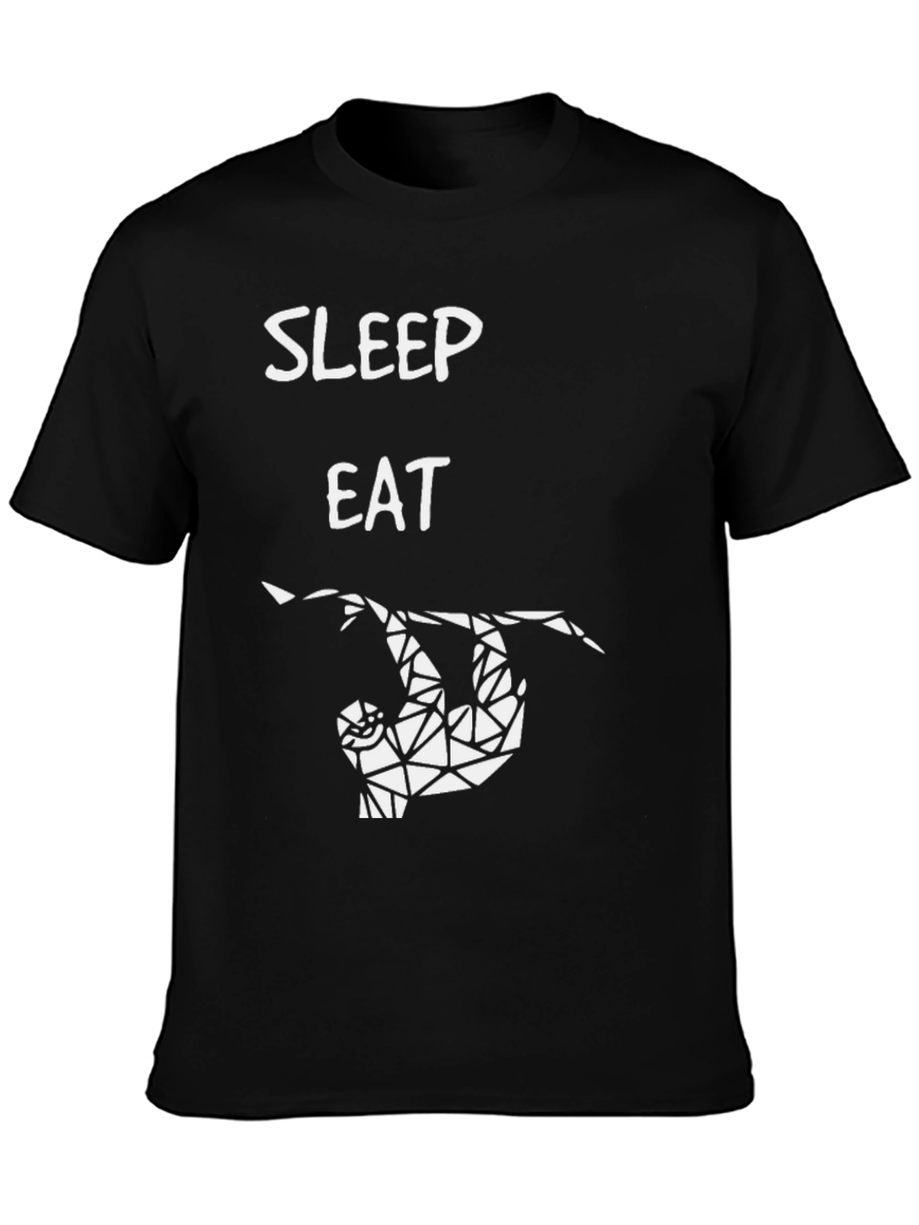 Sleep Eat Sloth T-Shirt - Geometric Design Casual Style