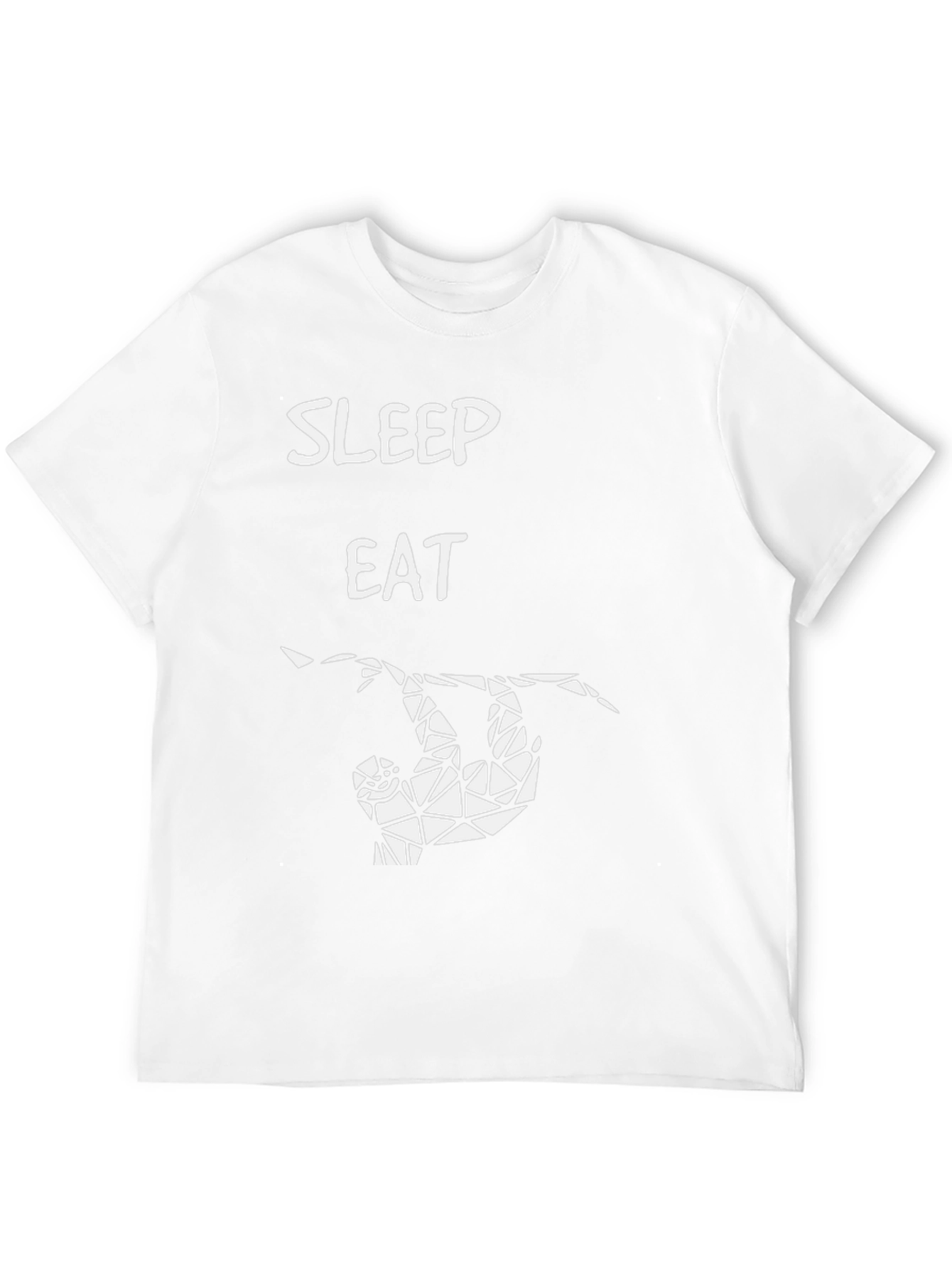 Sleep Eat Sloth T-Shirt - Geometric Design Casual Style