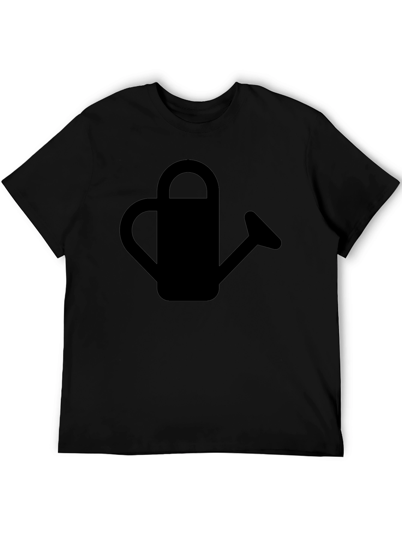 Watering Can Graphic Tee - Black Cotton Shirt