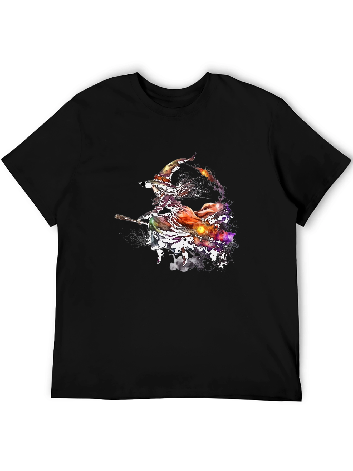 Witch on Broomstick Graphic T-Shirt - Halloween Tee