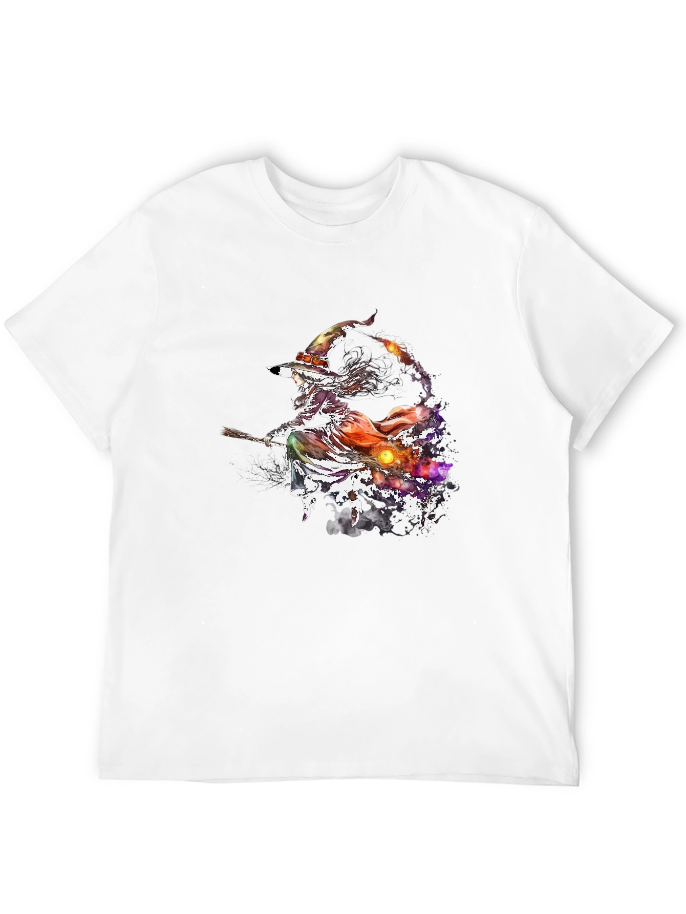 Witch on Broomstick Graphic T-Shirt - Halloween Tee