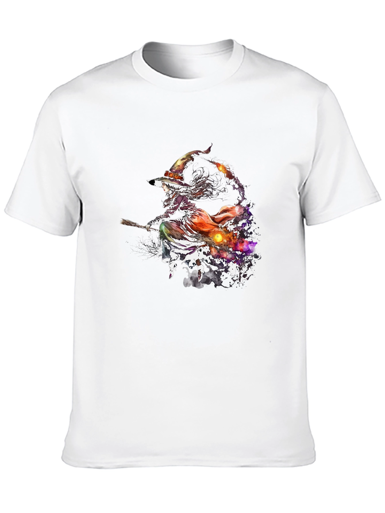 Witch on Broomstick Graphic T-Shirt - Halloween Tee