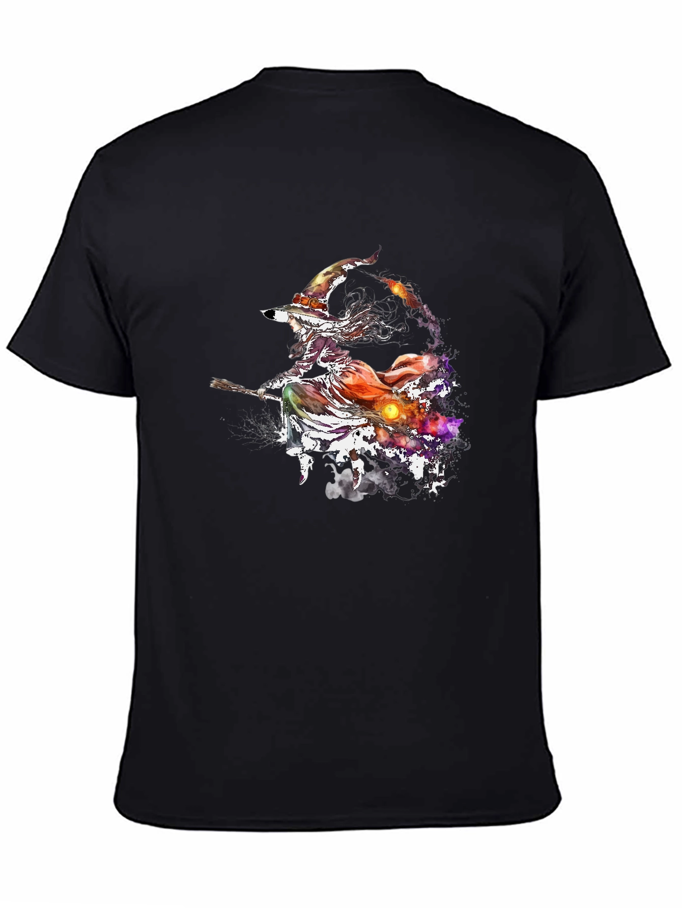 Witch on Broomstick Graphic T-Shirt - Halloween Tee