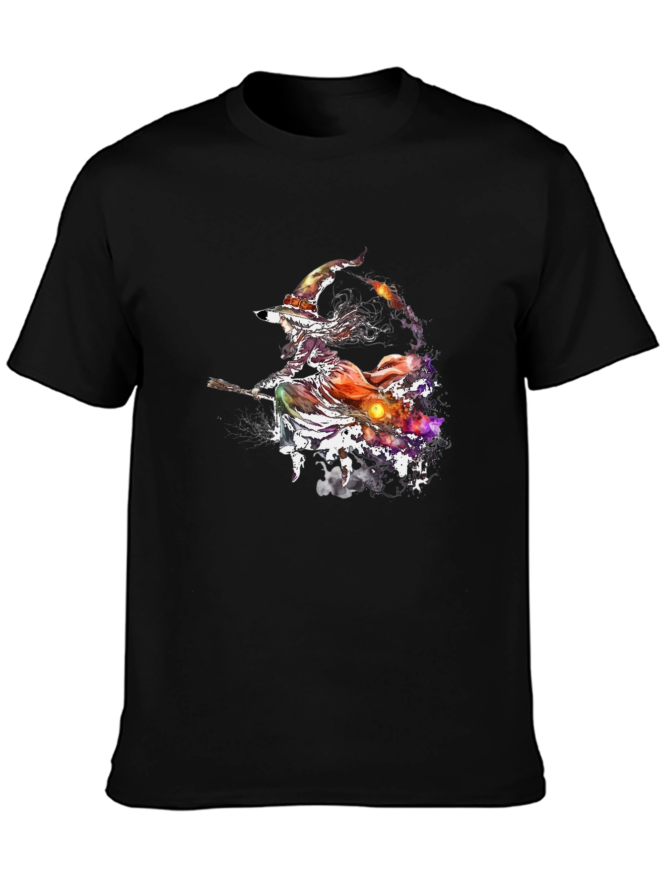 Witch on Broomstick Graphic T-Shirt - Halloween Tee