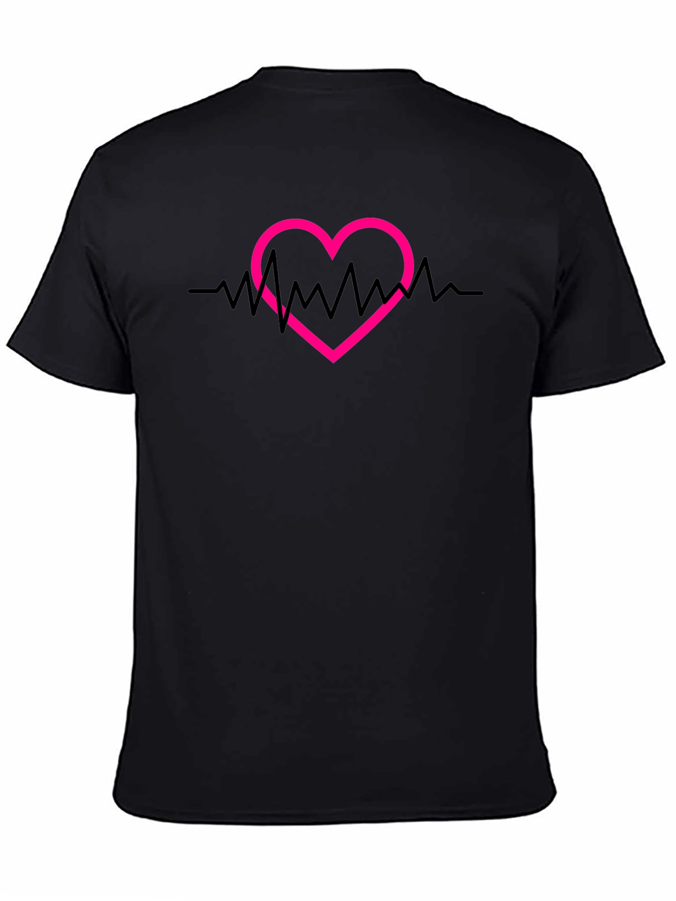 Heartbeat Heart Graphic Tee - Black