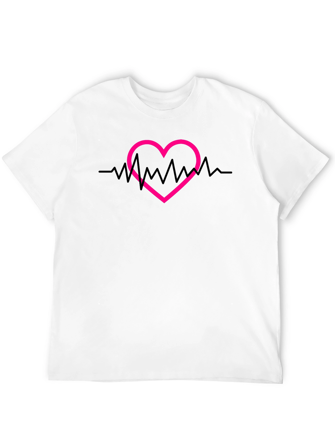 Heartbeat Heart Graphic Tee - Black