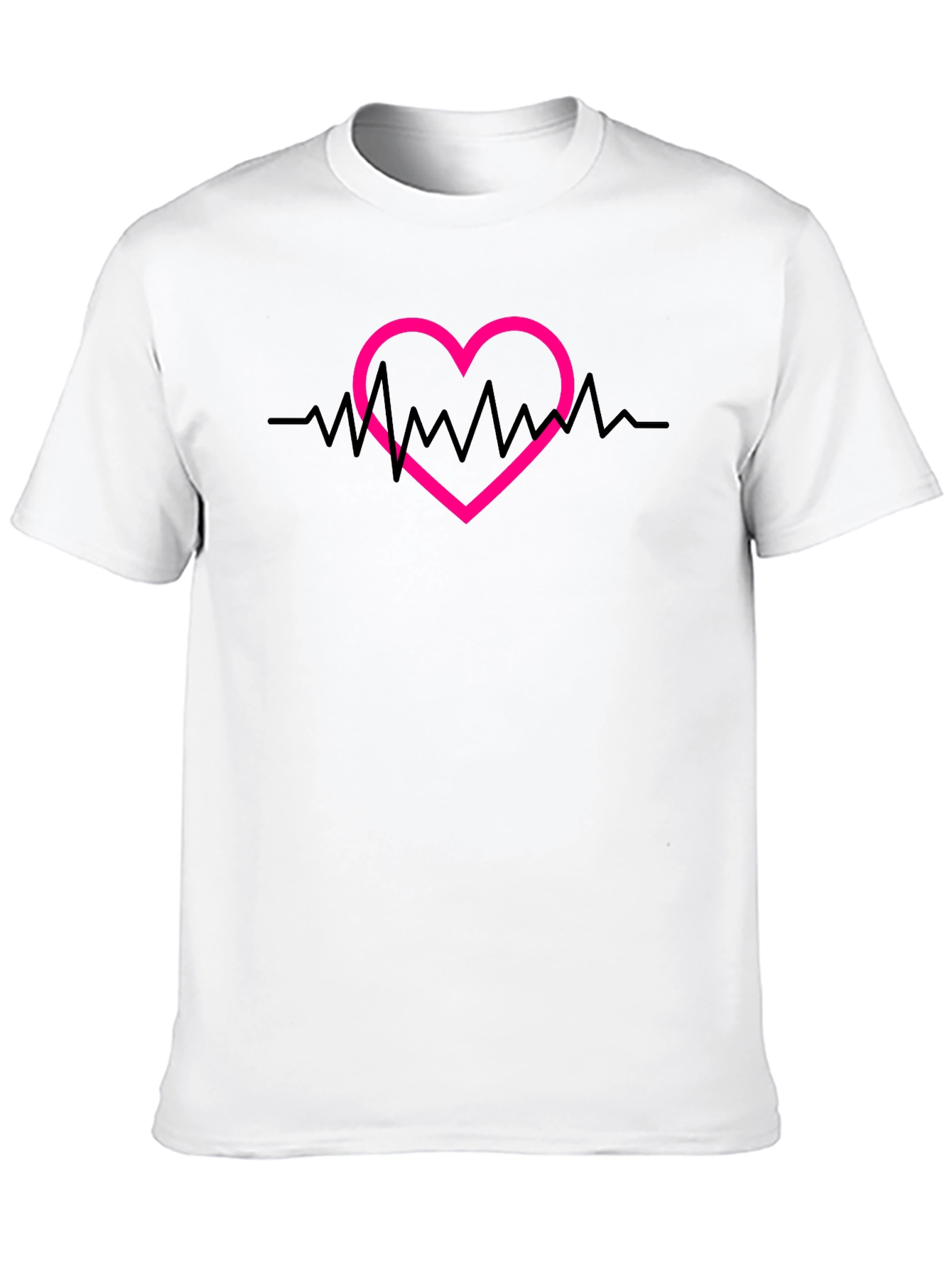 Heartbeat Heart Graphic Tee - Black