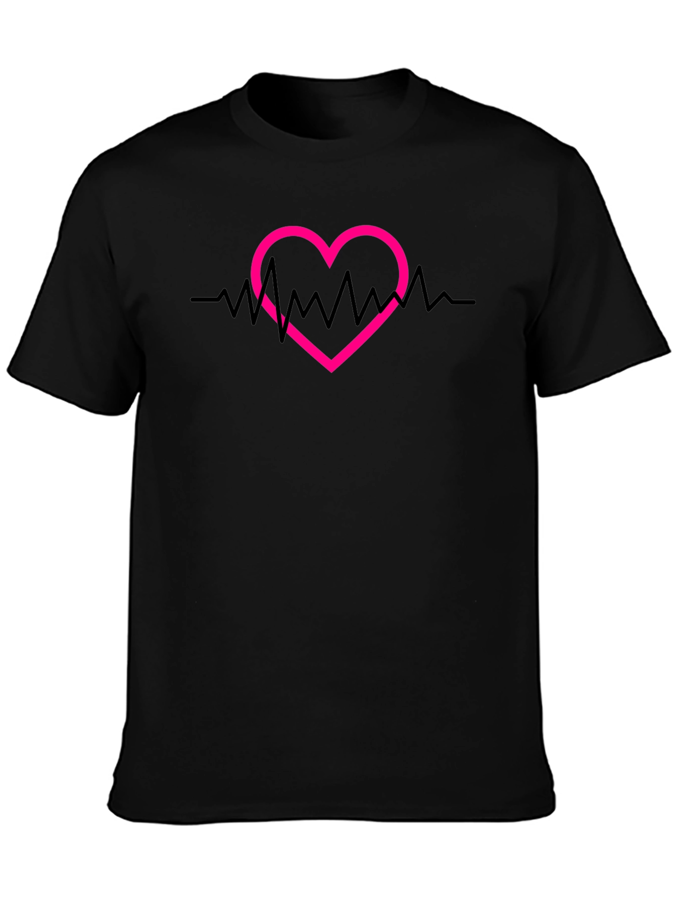 Heartbeat Heart Graphic Tee - Black