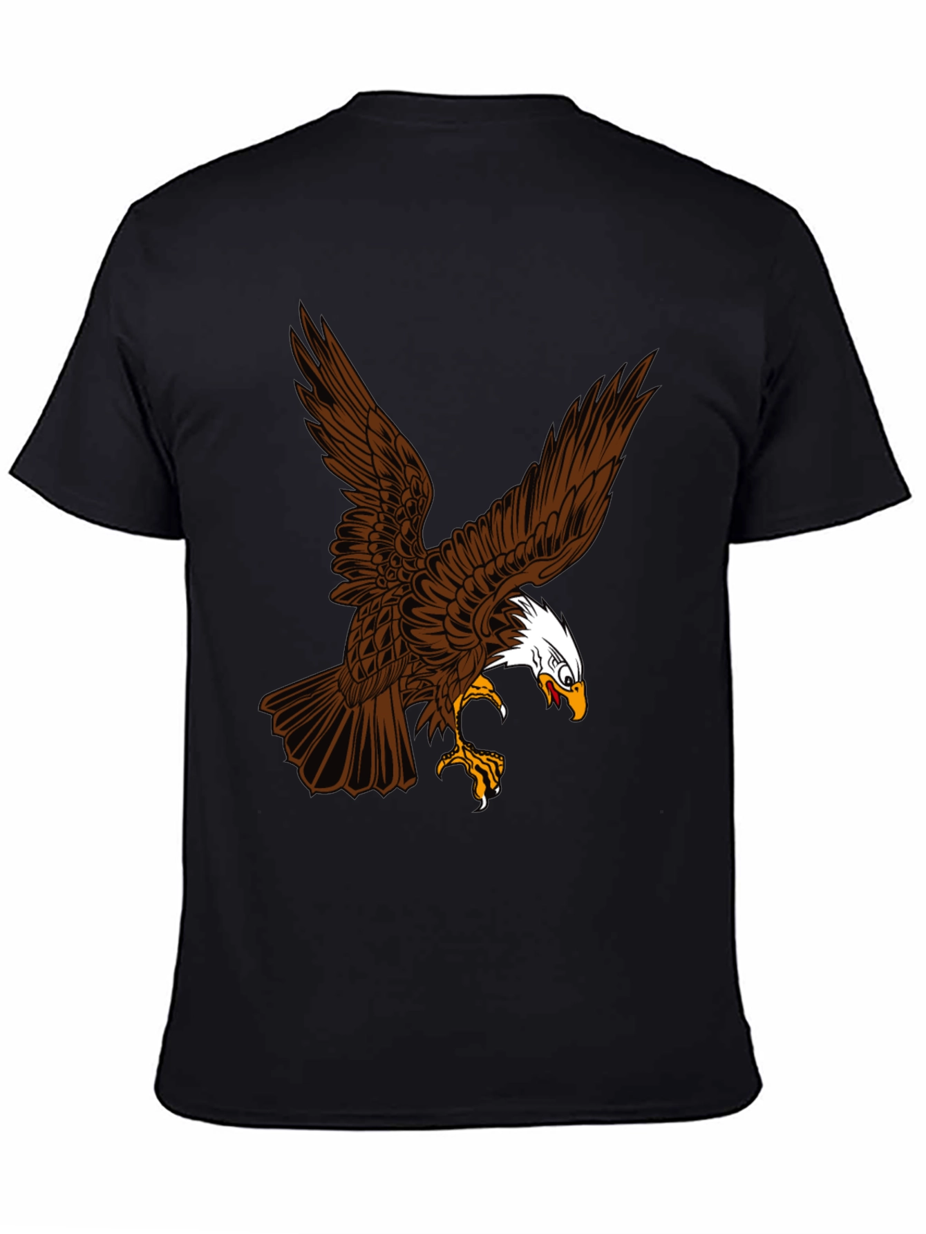 Eagle Graphic Print Black T-Shirt