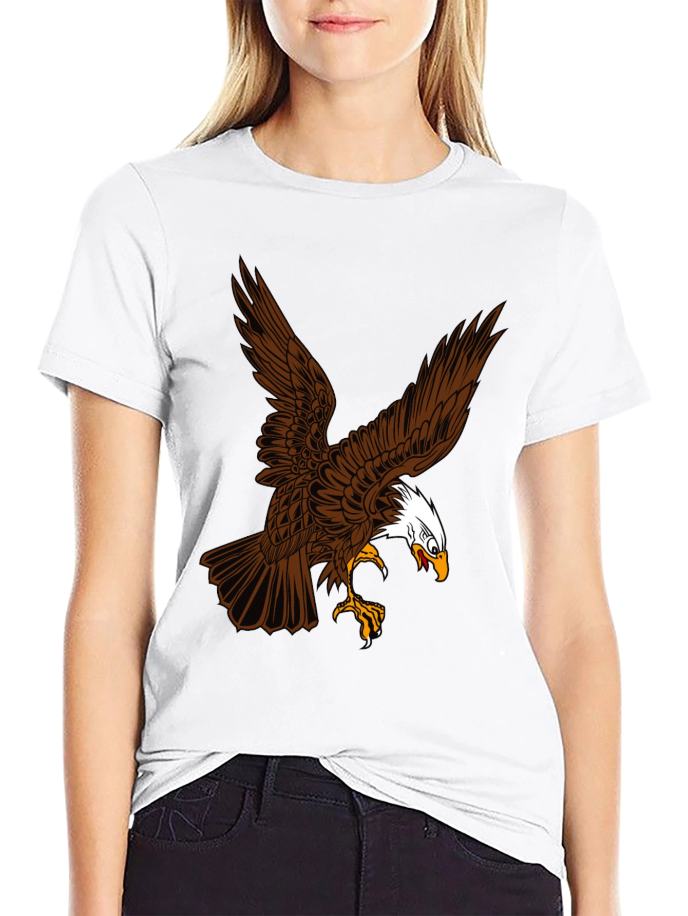 Eagle Graphic Print Black T-Shirt