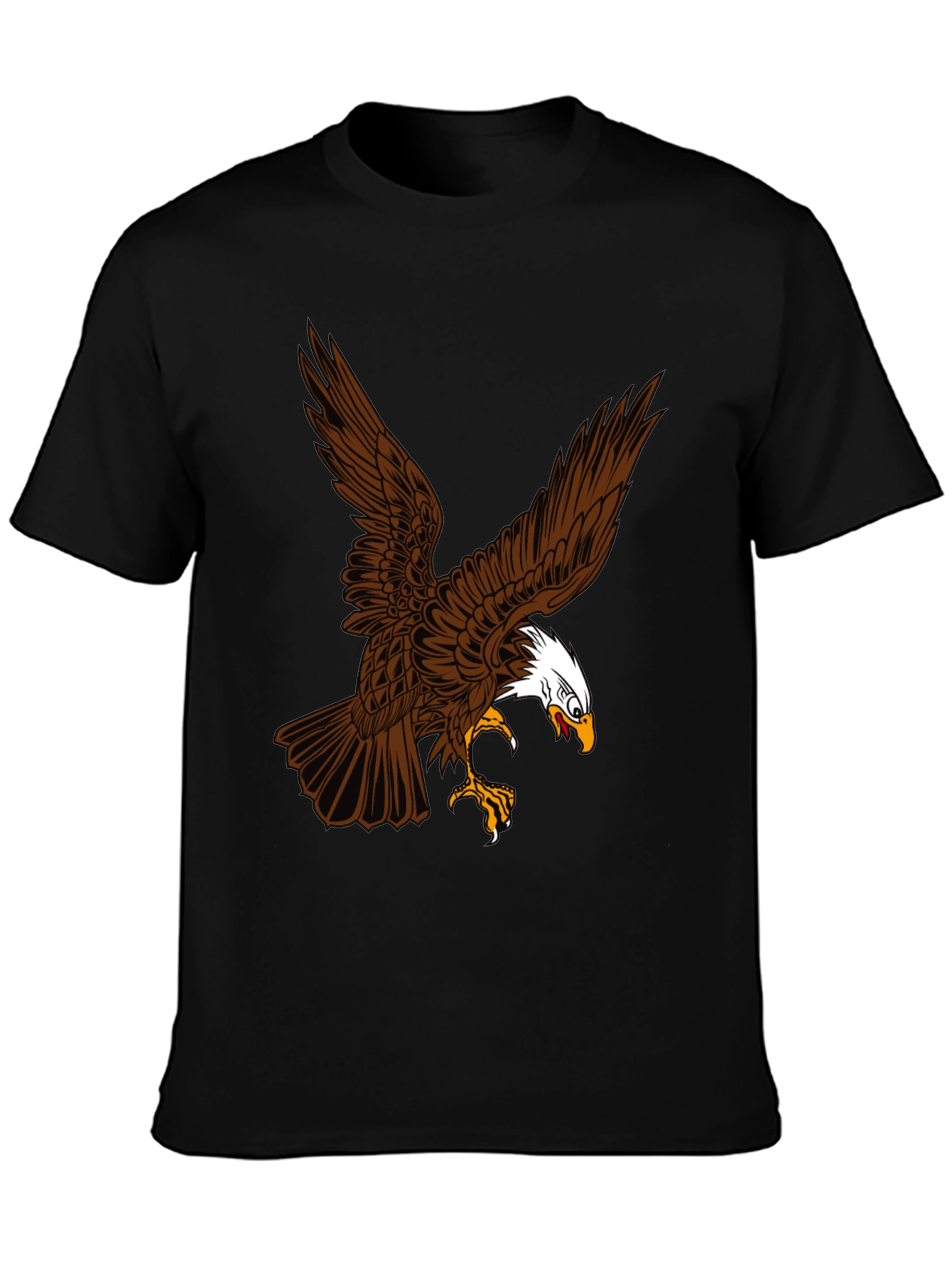 Eagle Graphic Print Black T-Shirt