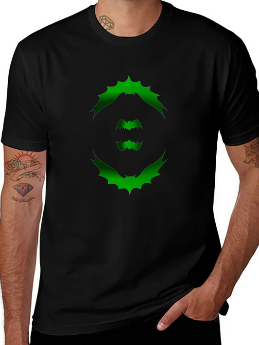 Bat Graphic Print T-Shirt - Unique Halloween Design