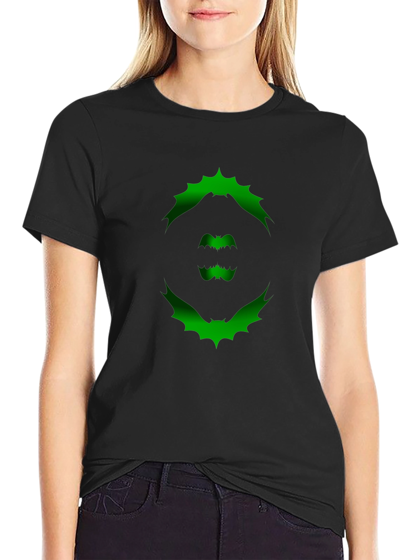 Bat Graphic Print T-Shirt - Unique Halloween Design